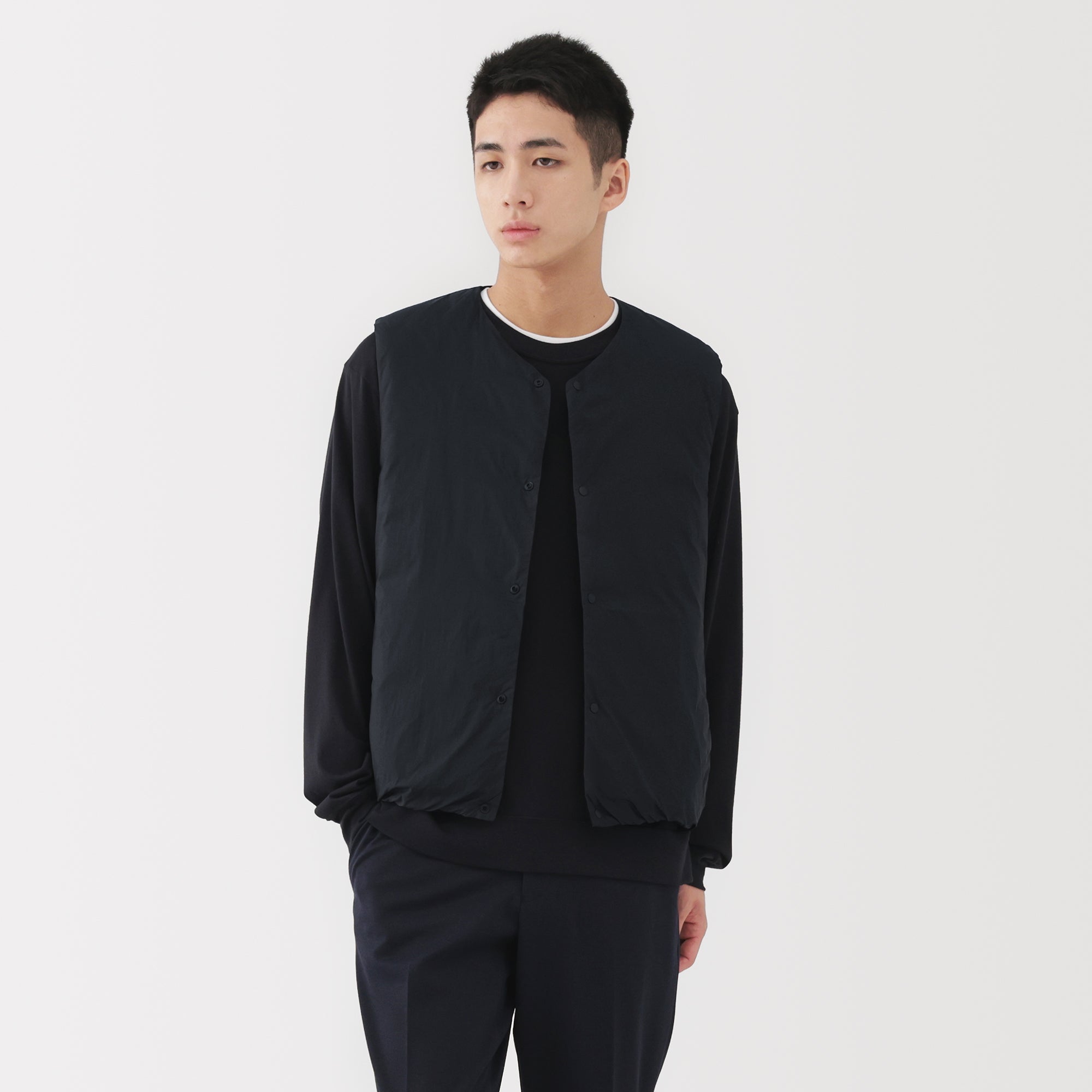 Lightweight Down Collarless Vest