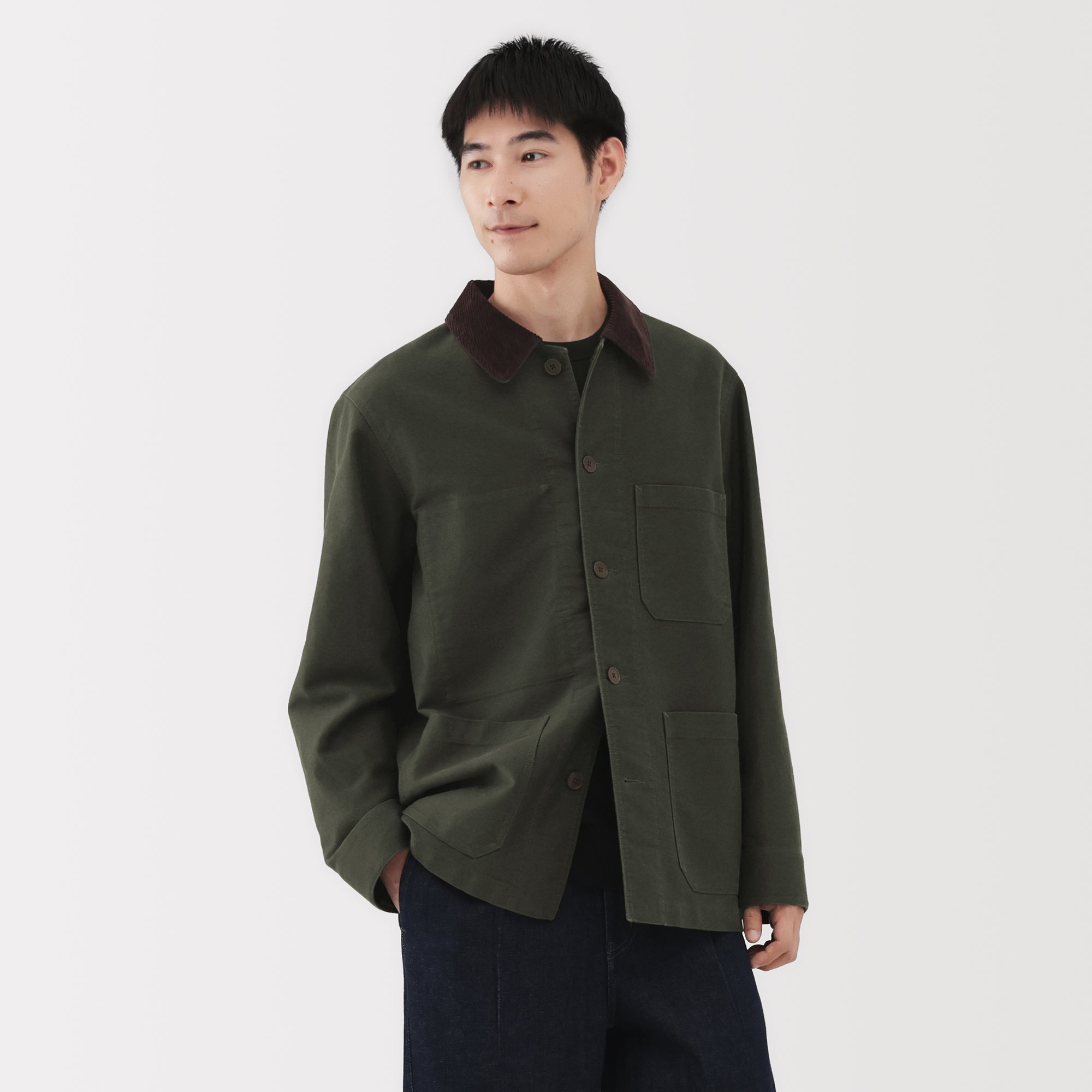 Kapok Blend Corduroy Work Jacket
