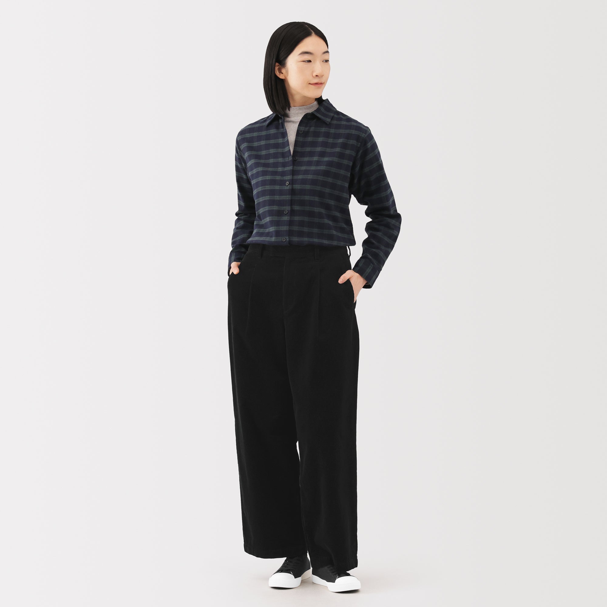 Kapok Blend Corduroy Wide Pants