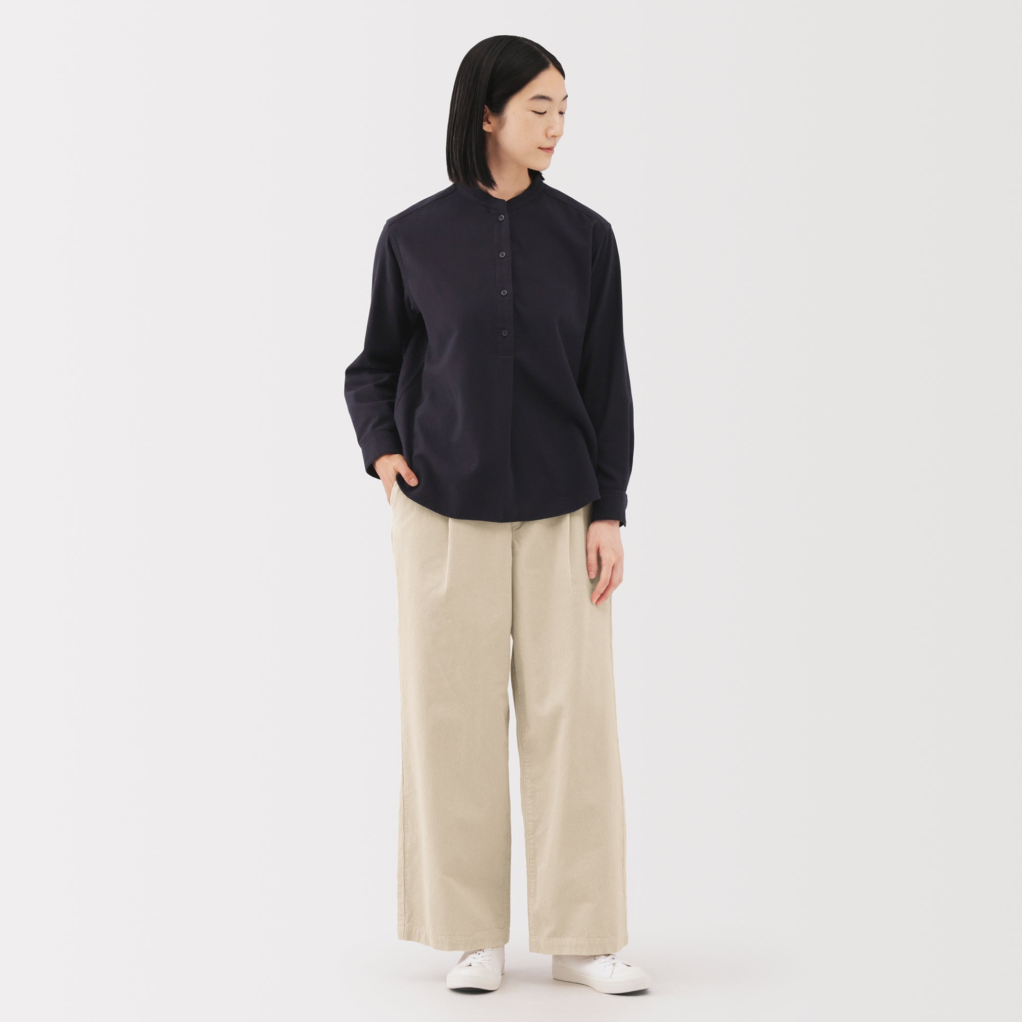 Kapok Blend Corduroy Wide Pants