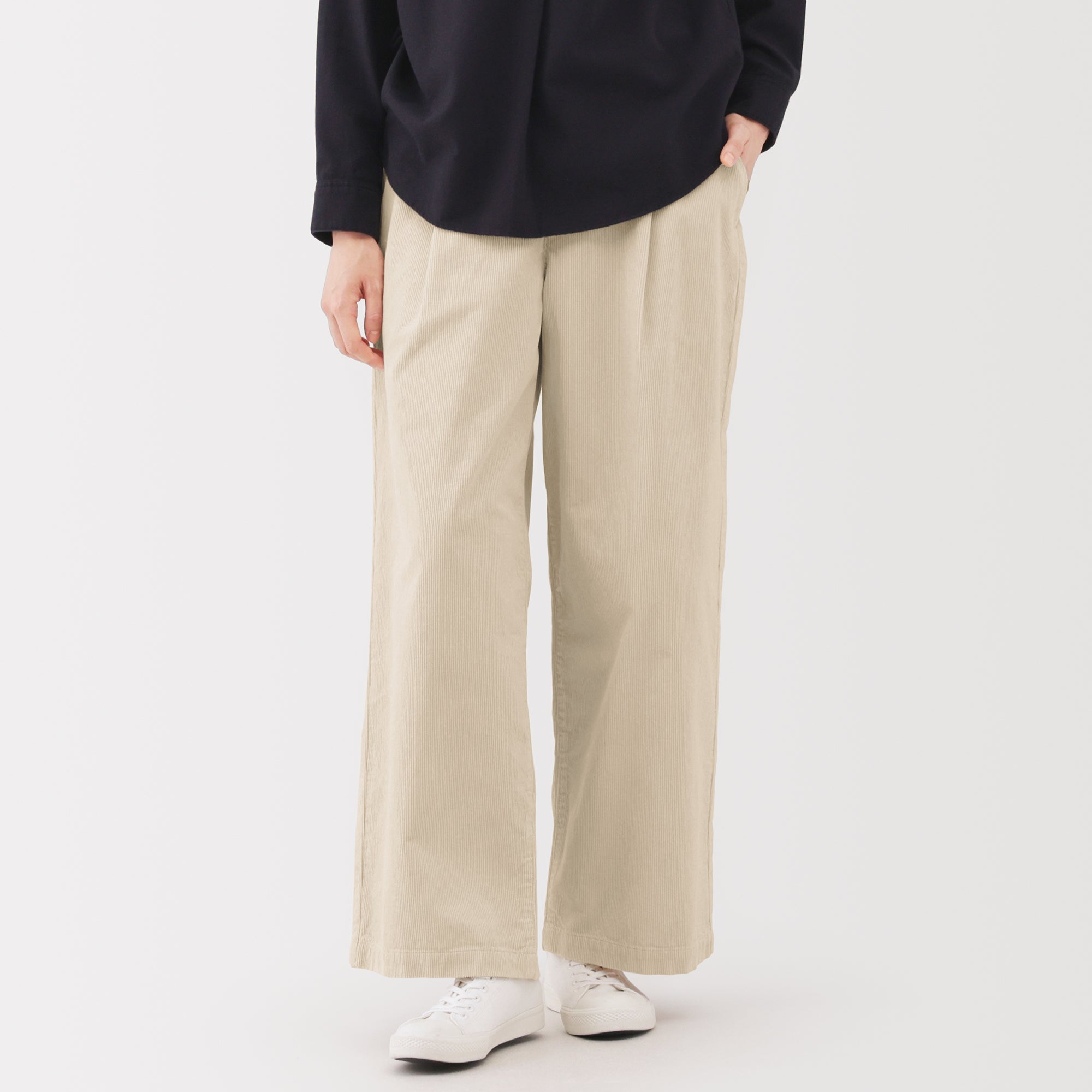 Kapok Blend Corduroy Wide Pants