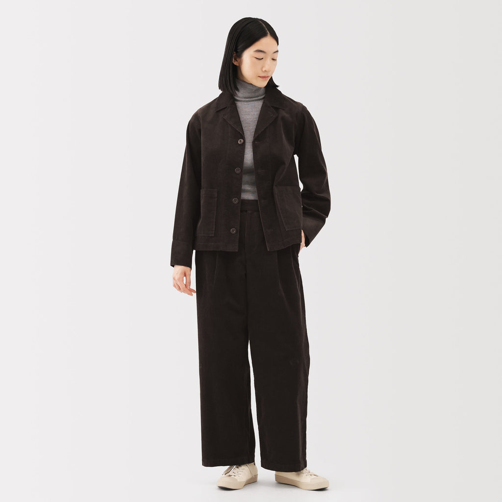 Kapok Blend Corduroy Wide Pants