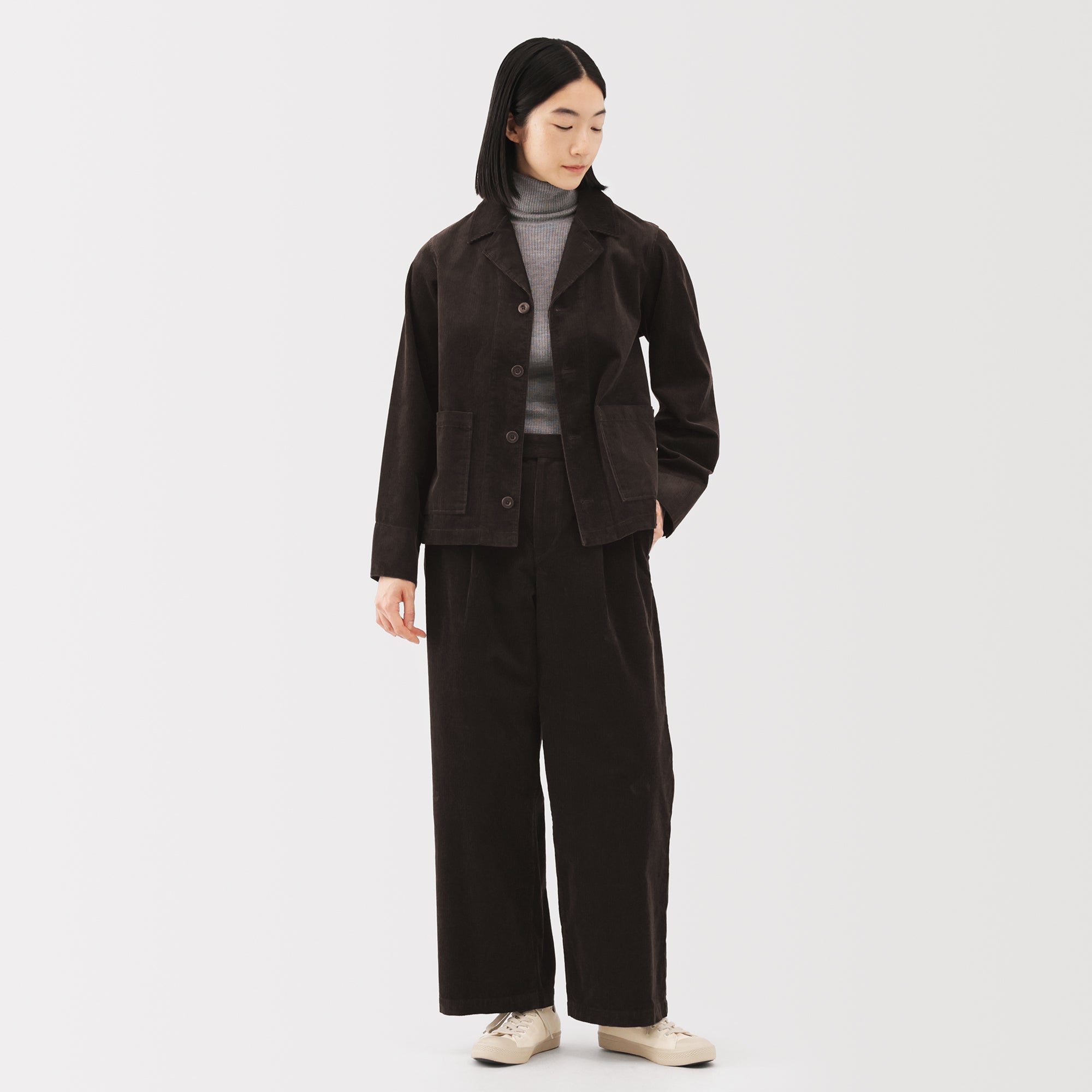Kapok Blend Corduroy Wide Pants