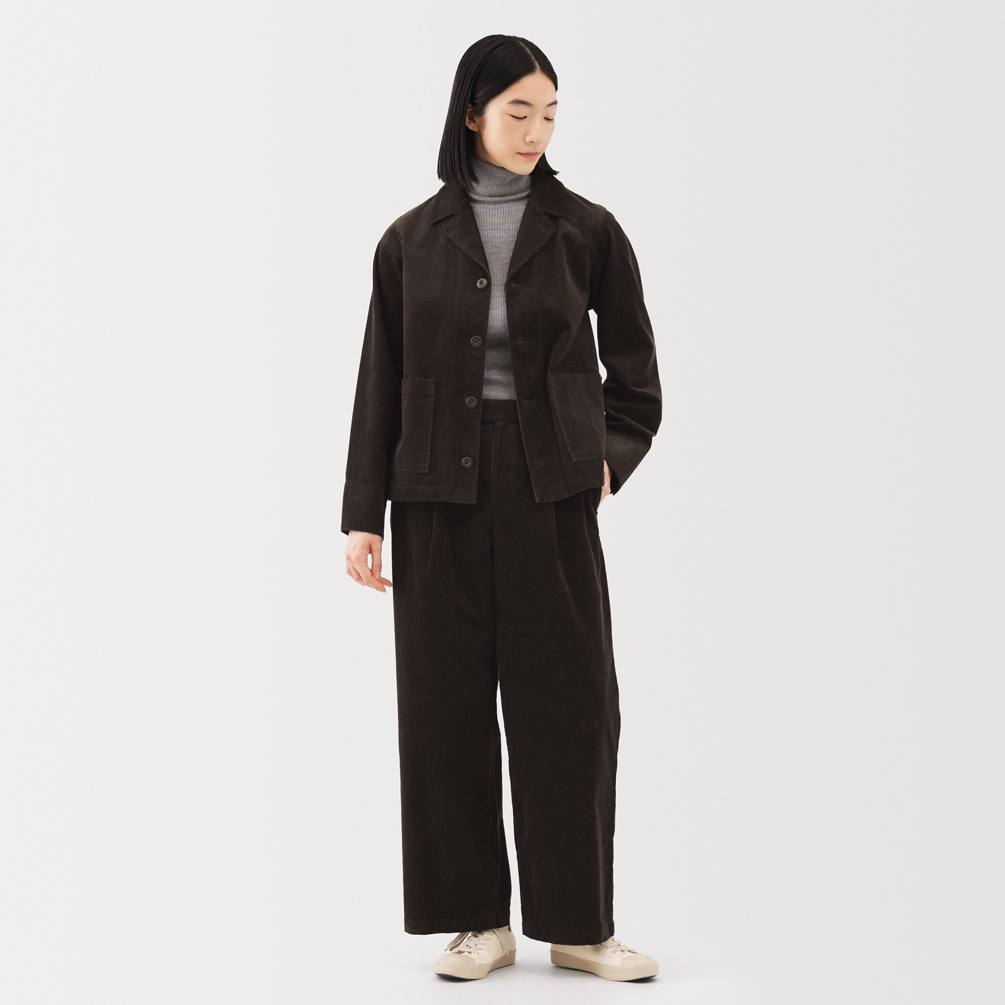 Kapok Blend Corduroy Wide Pants