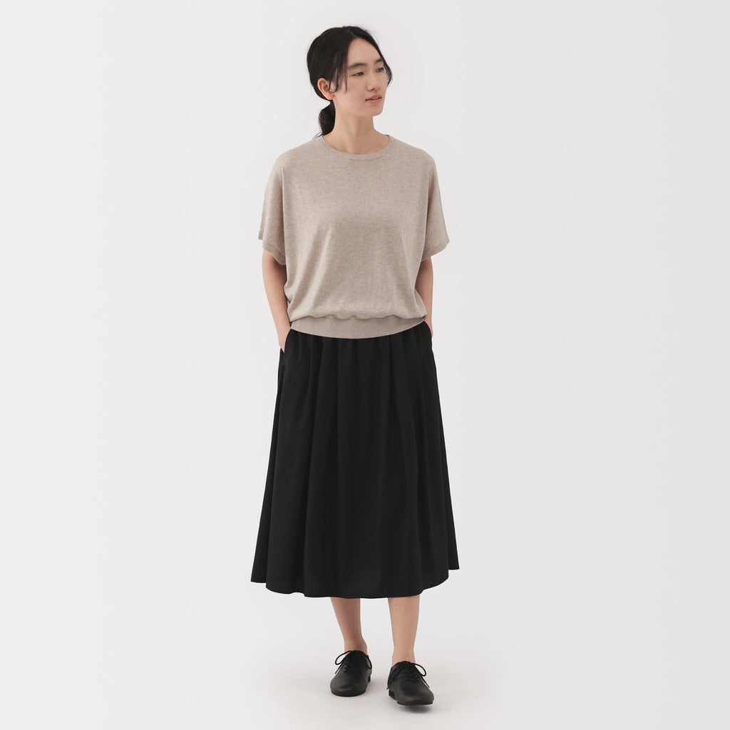 Lyocell Blend Flared Skirt