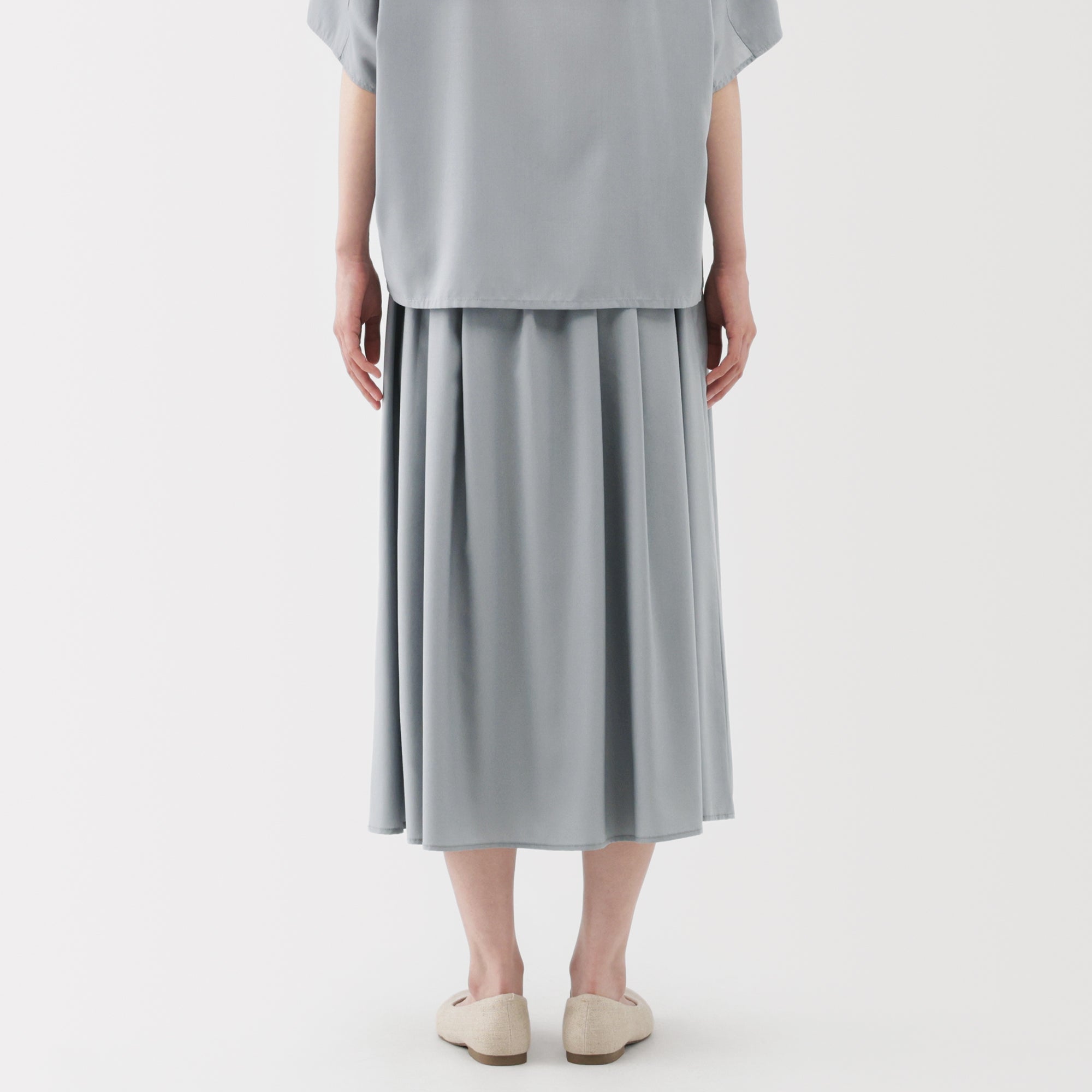 Lyocell Blend Flared Skirt
