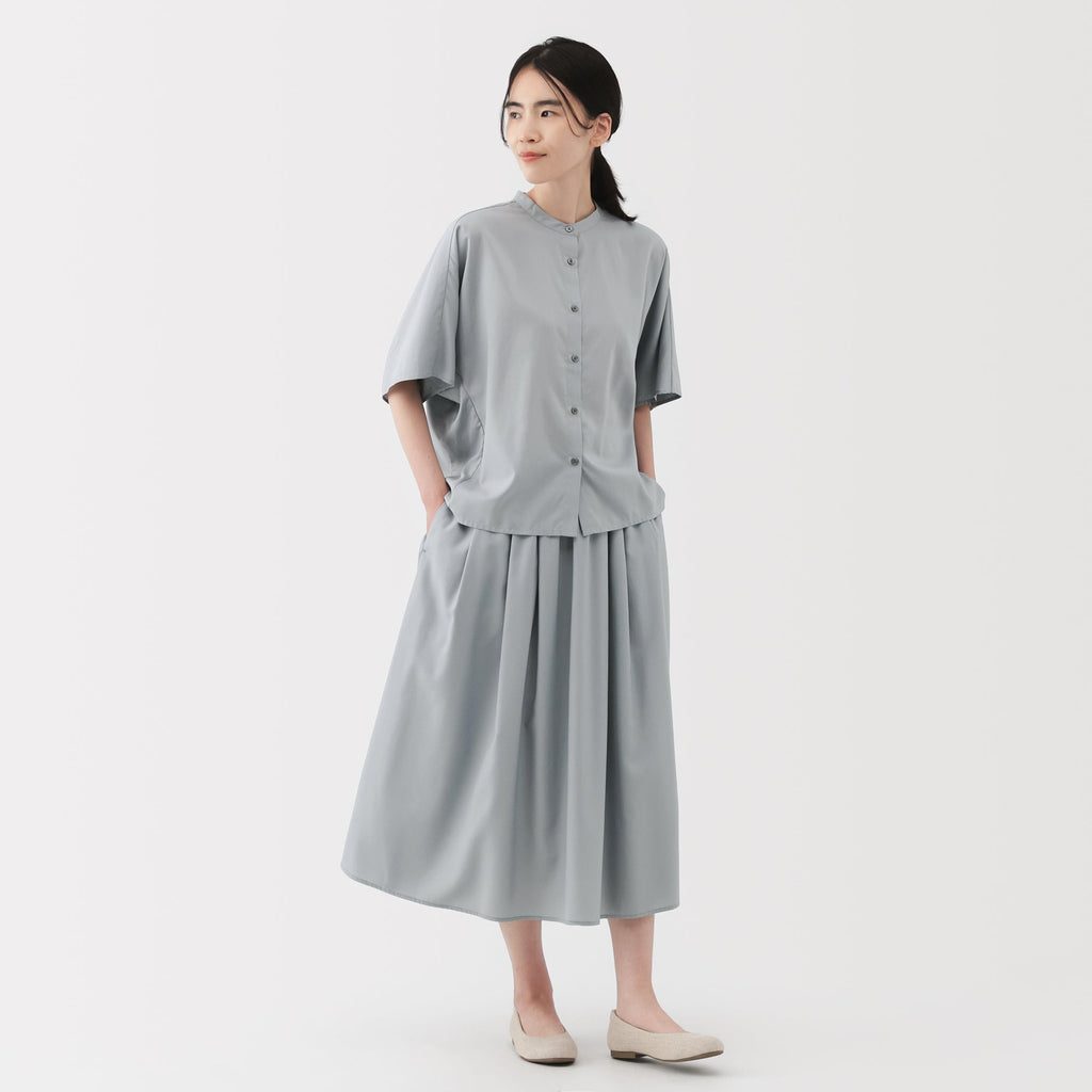 Lyocell Blend Flared Skirt