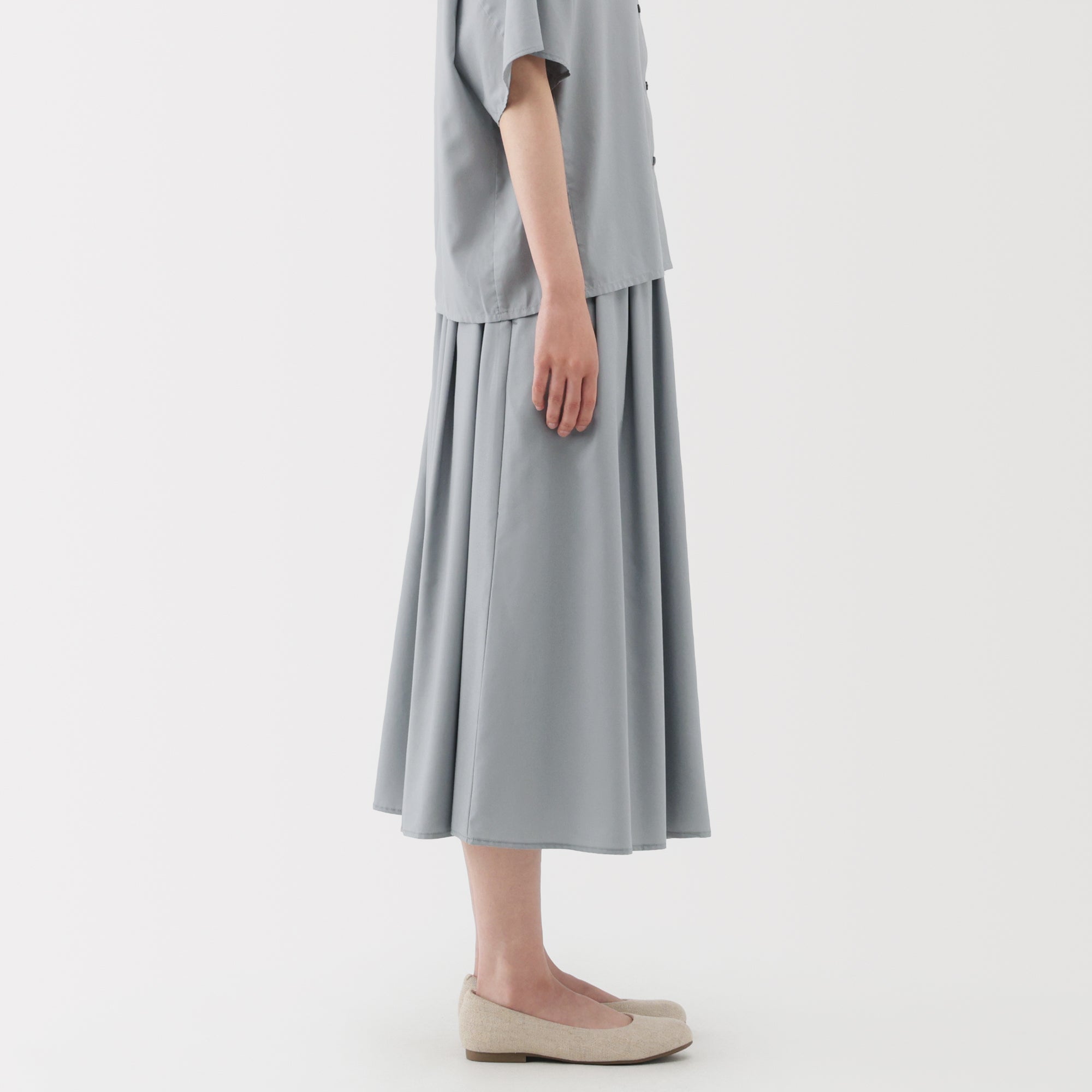 Lyocell Blend Flared Skirt