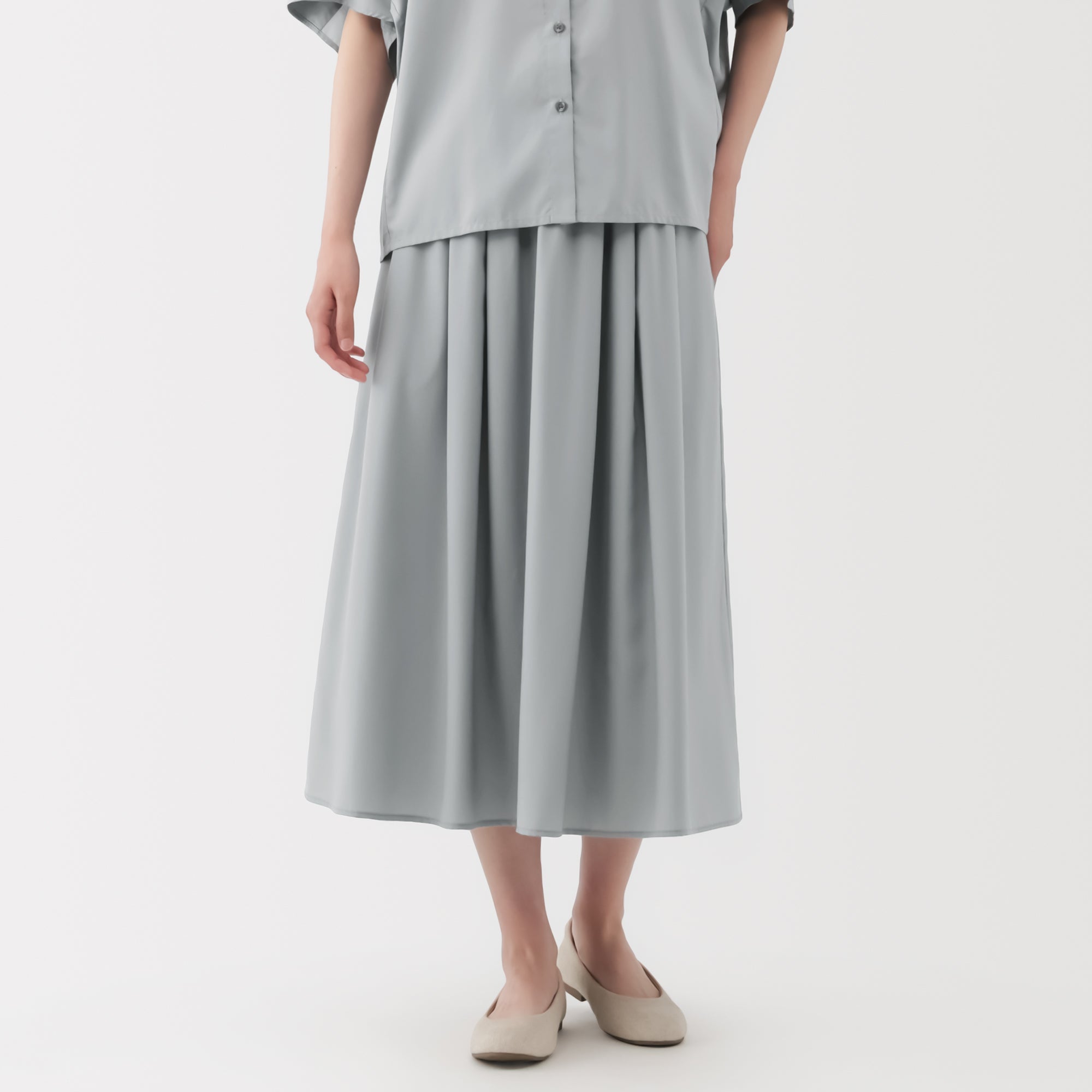 Lyocell Blend Flared Skirt