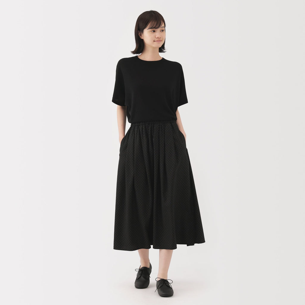 Lyocell Blend Flared Skirt