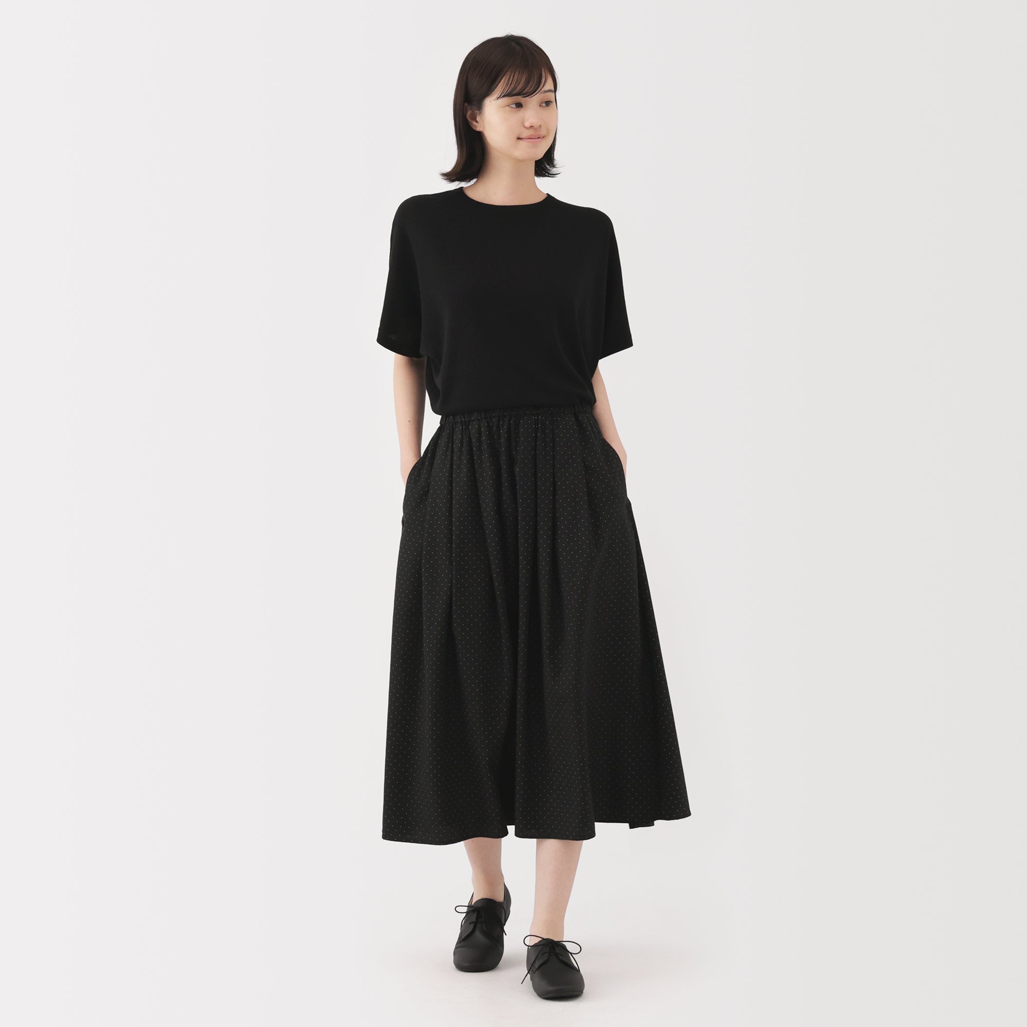 Lyocell Blend Flared Skirt