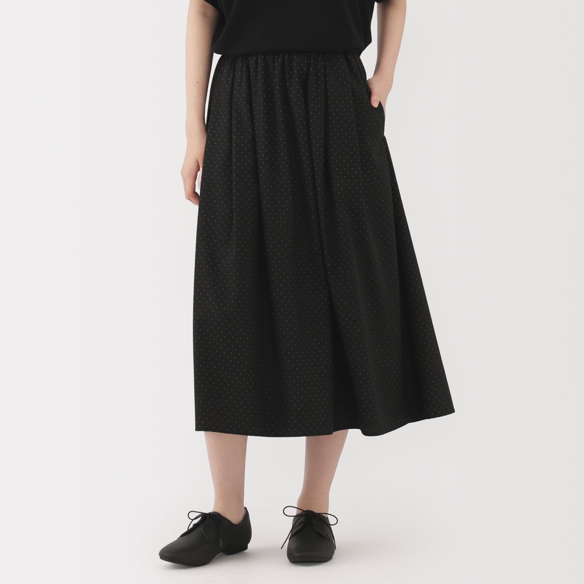 Lyocell Blend Flared Skirt