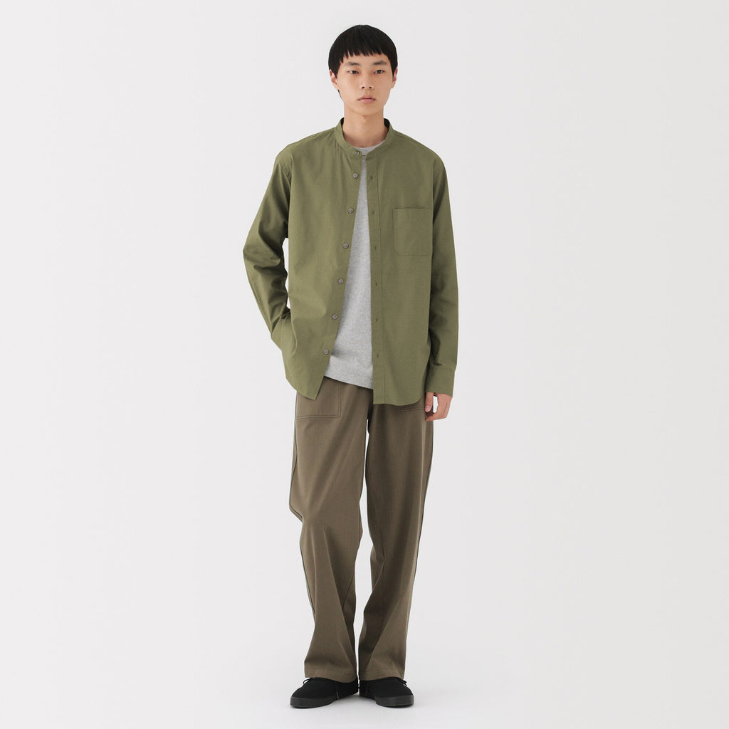 Broadcloth Stand Collar Shirt