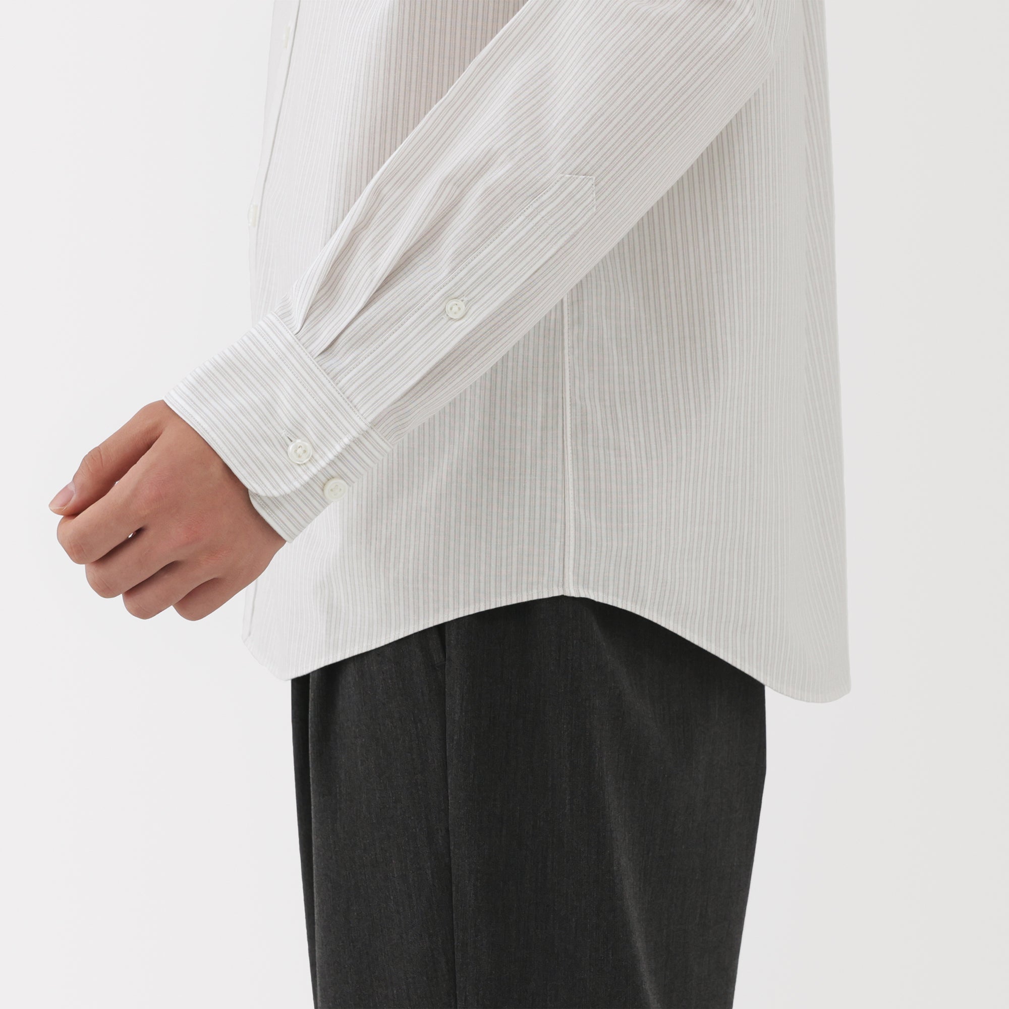 Broadcloth Stand Collar Shirt