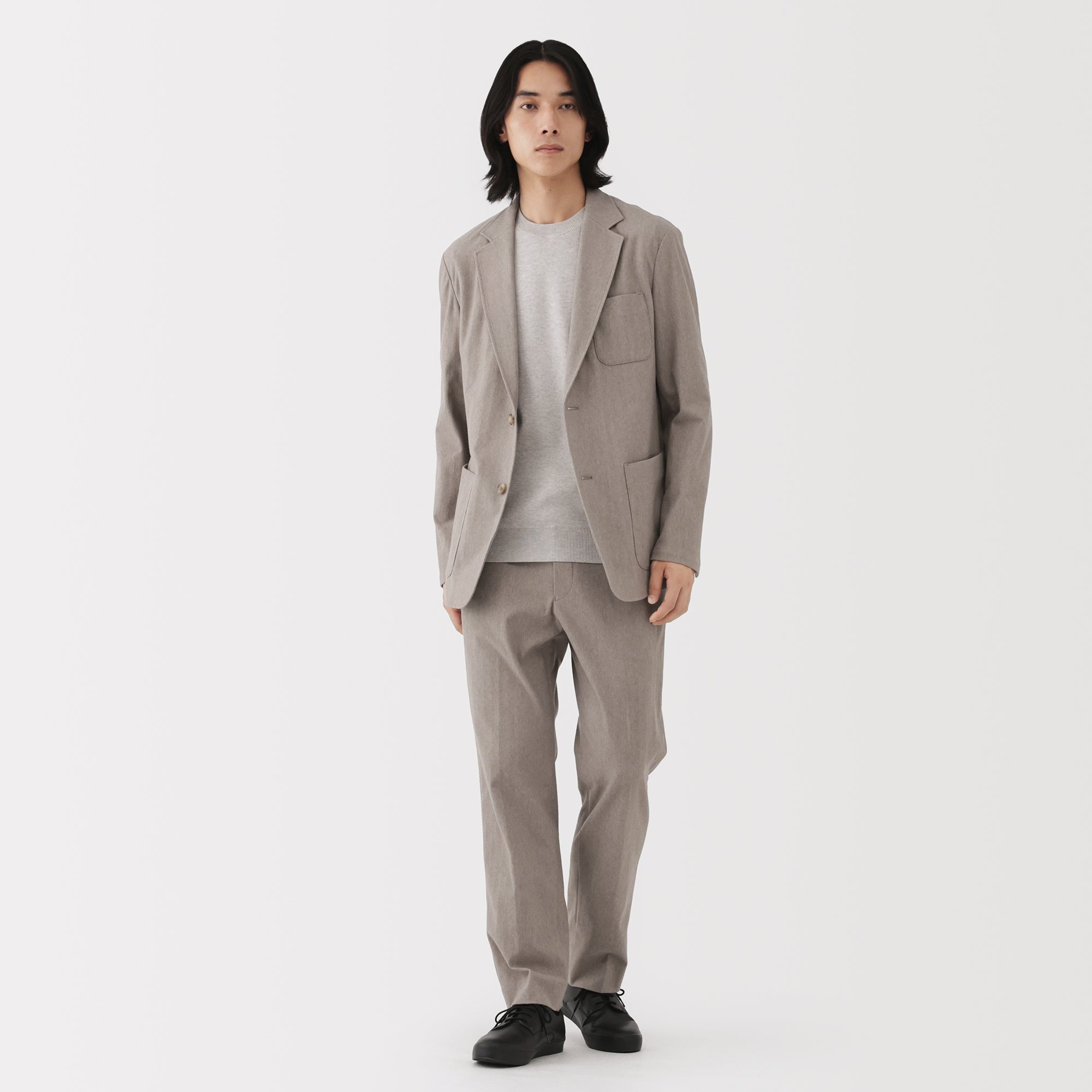 Brushed Flat Front Pants
