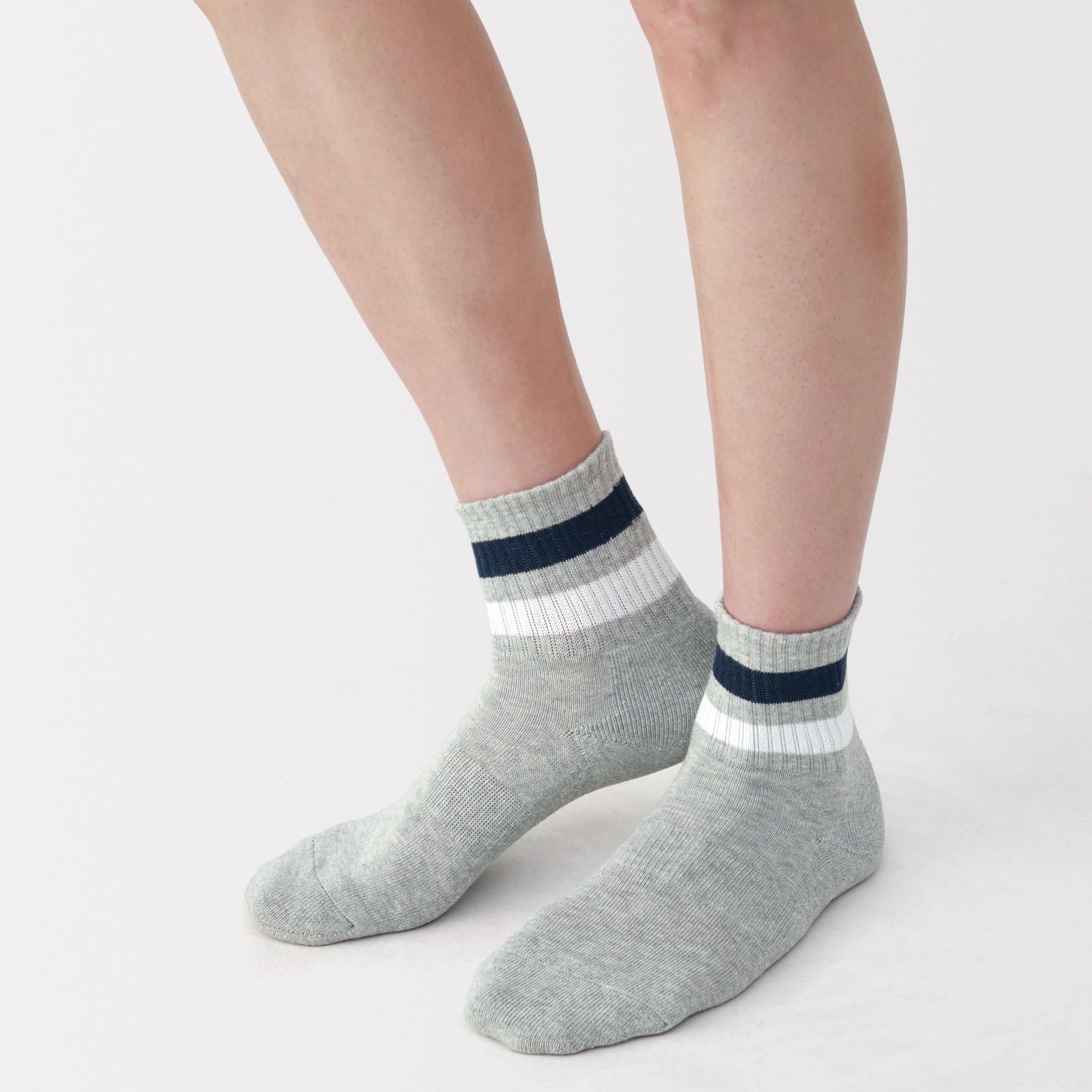 Pile Striped Short Socks