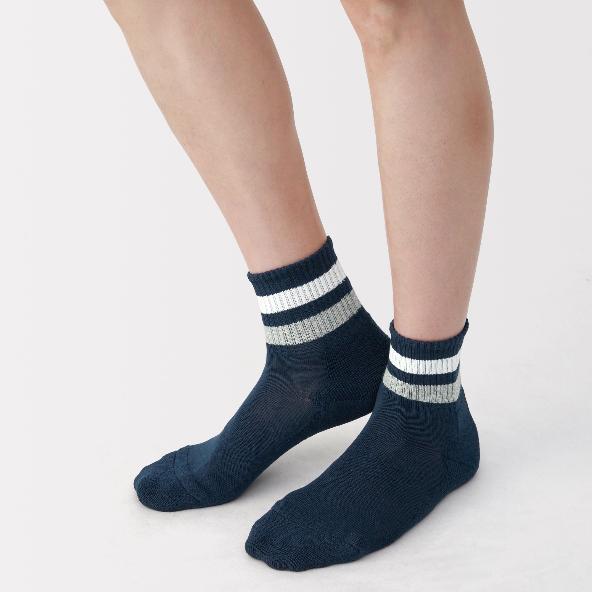 Pile Striped Short Socks
