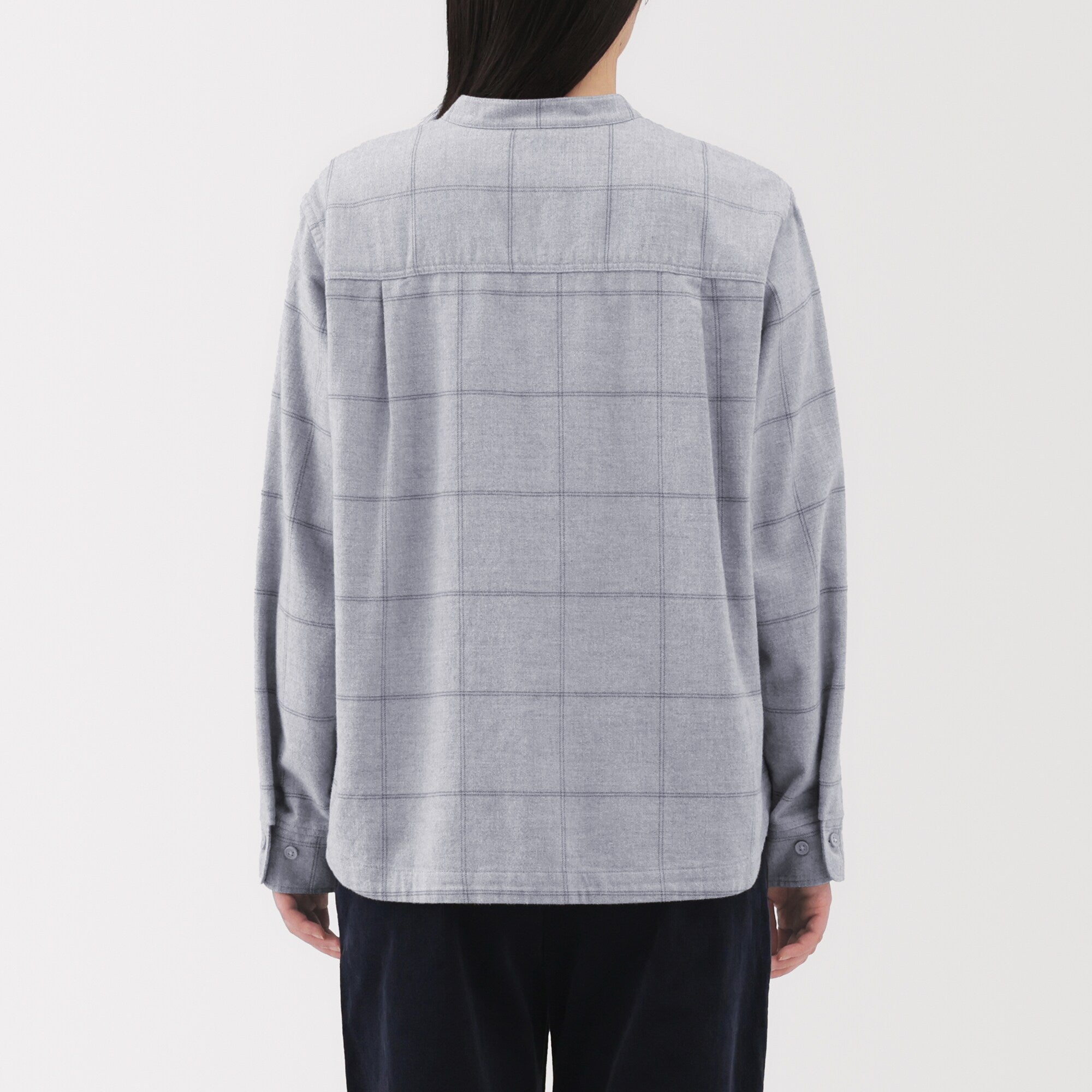 Flannel Stand Collar Shirt