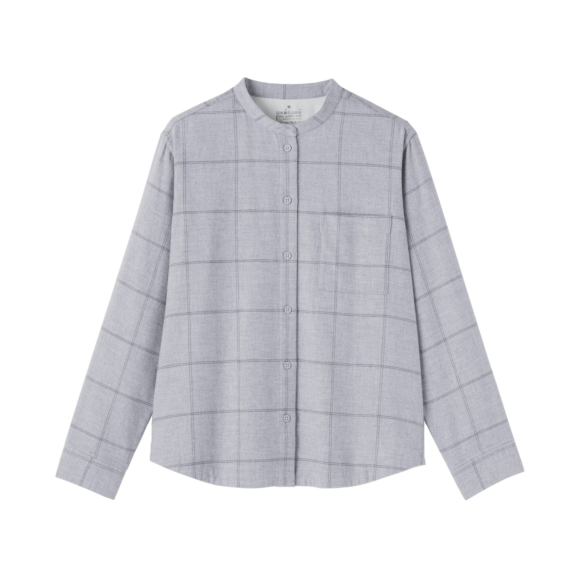 Flannel Stand Collar Shirt