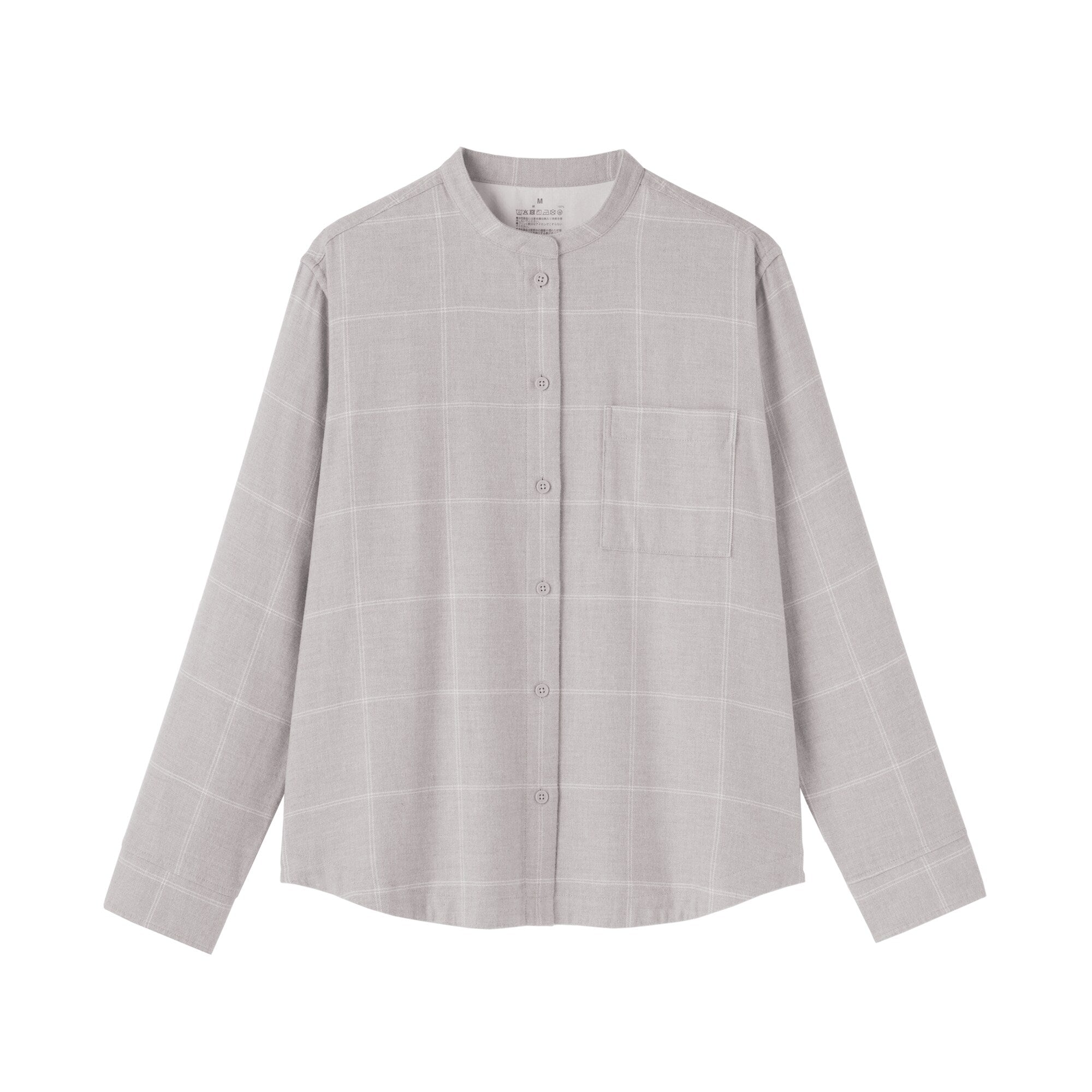 Flannel Stand Collar Shirt