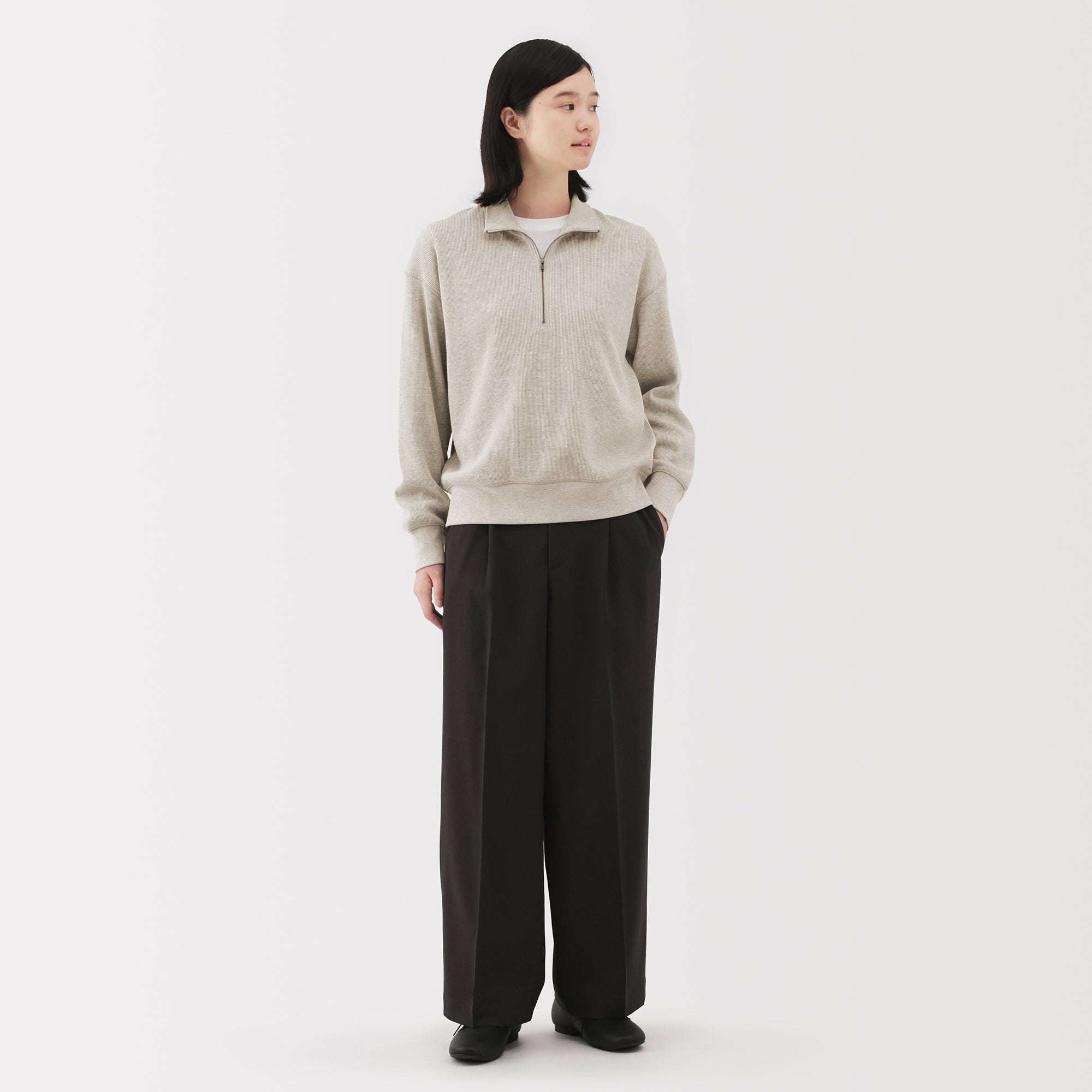 Waffle Half-Zip Pullover