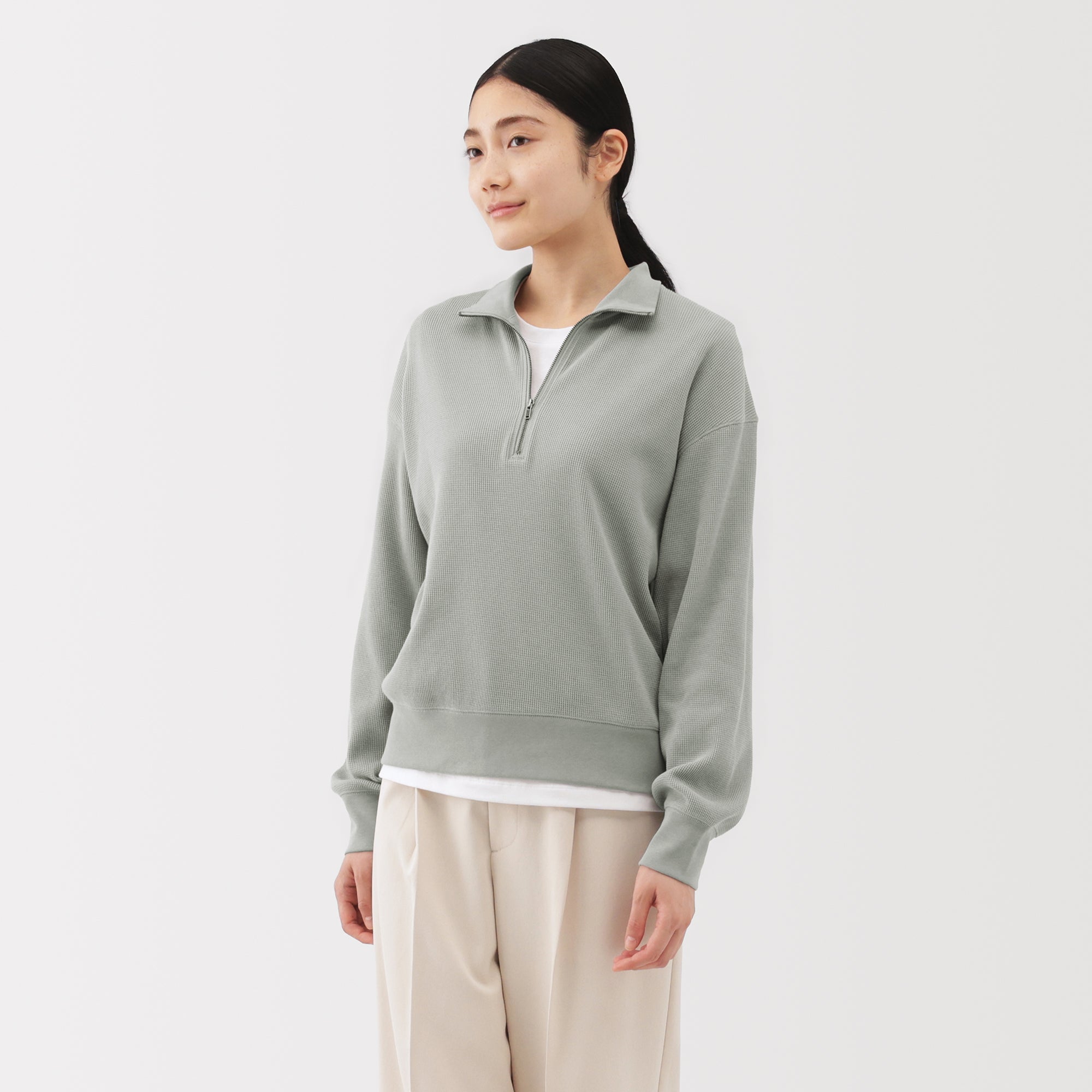 Waffle Half-Zip Pullover