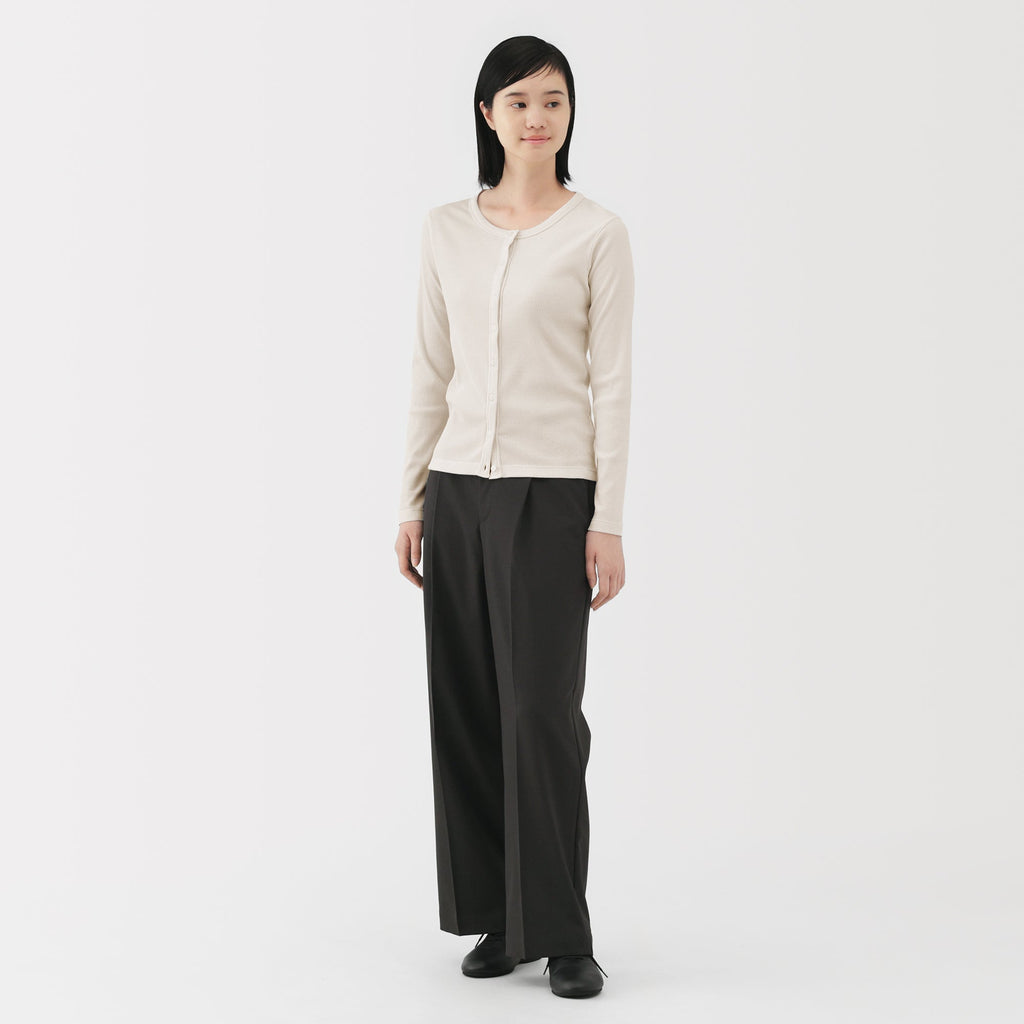 Lyocell Blend Rib Cardigan