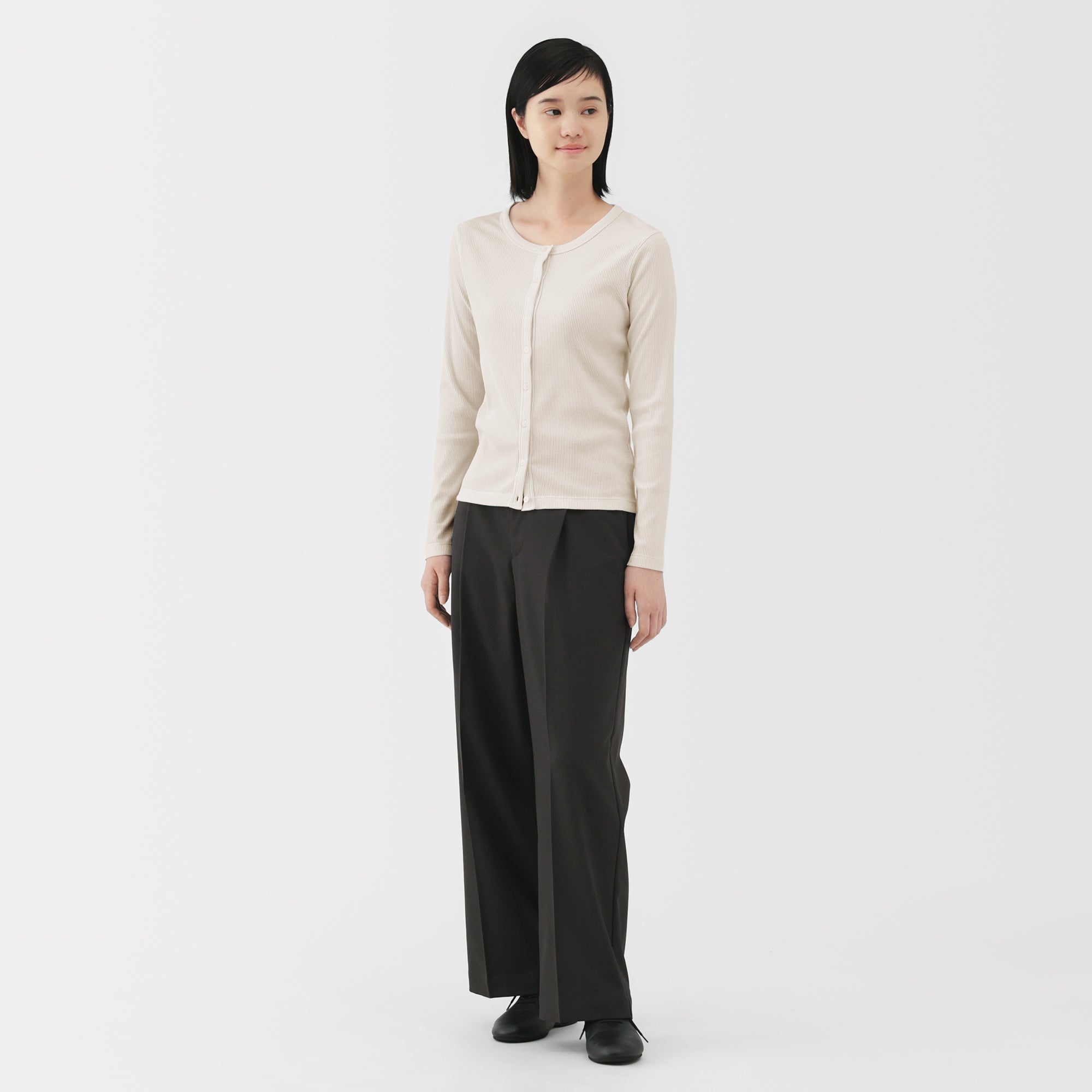 Lyocell Blend Rib Cardigan