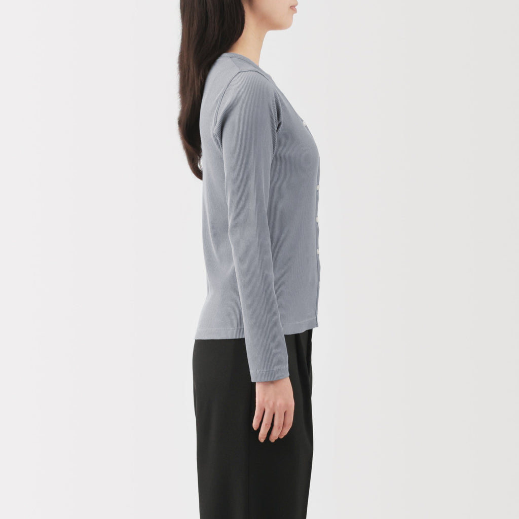 Lyocell Blend Rib Cardigan