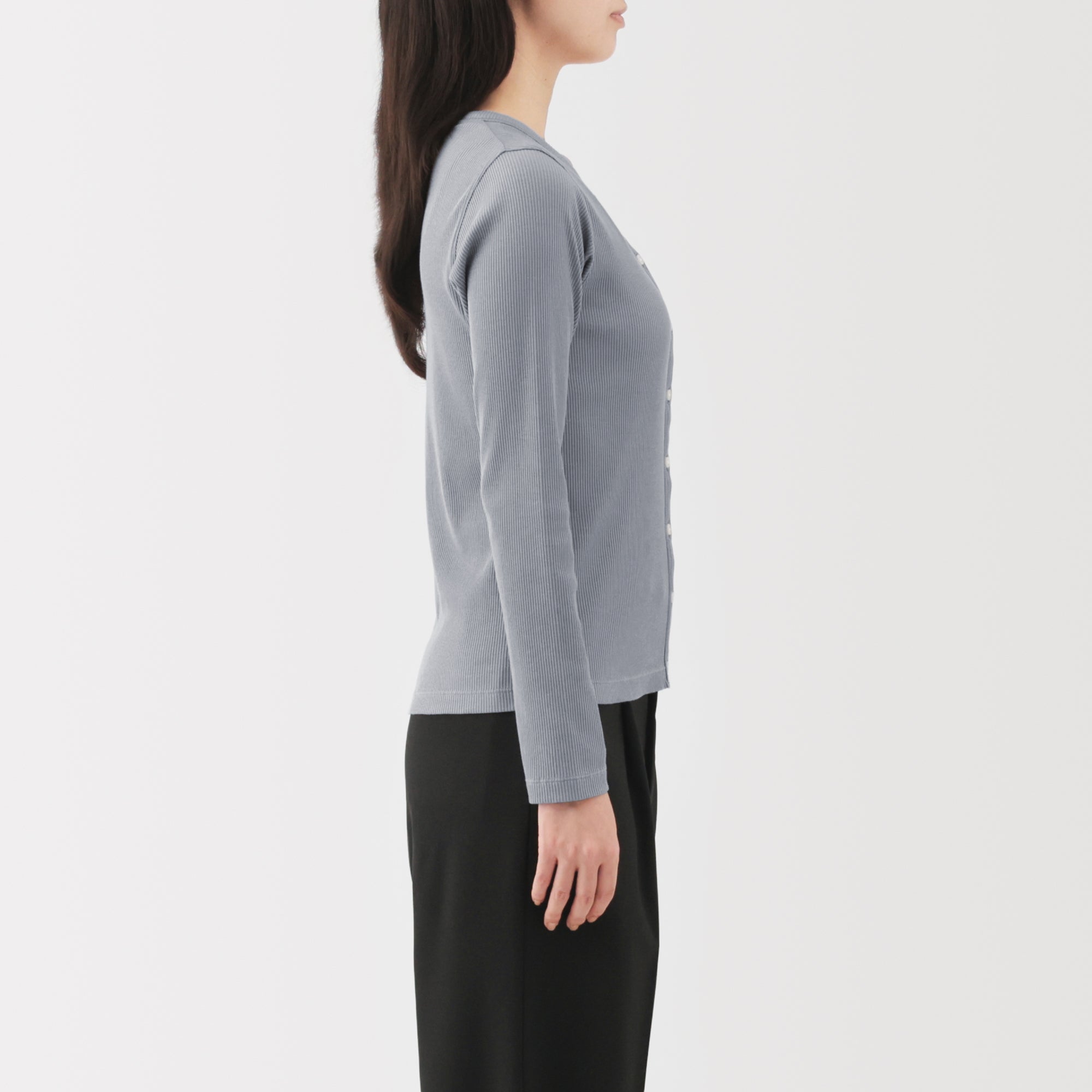 Lyocell Blend Rib Cardigan