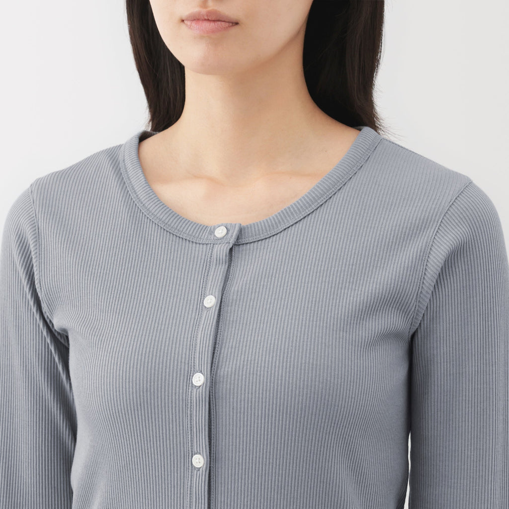 Lyocell Blend Rib Cardigan