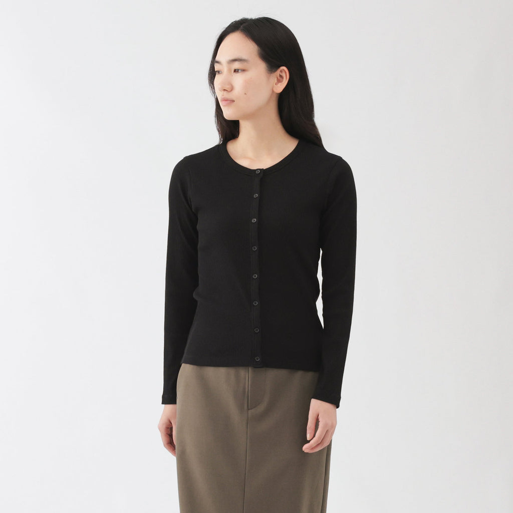 Lyocell Blend Rib Cardigan