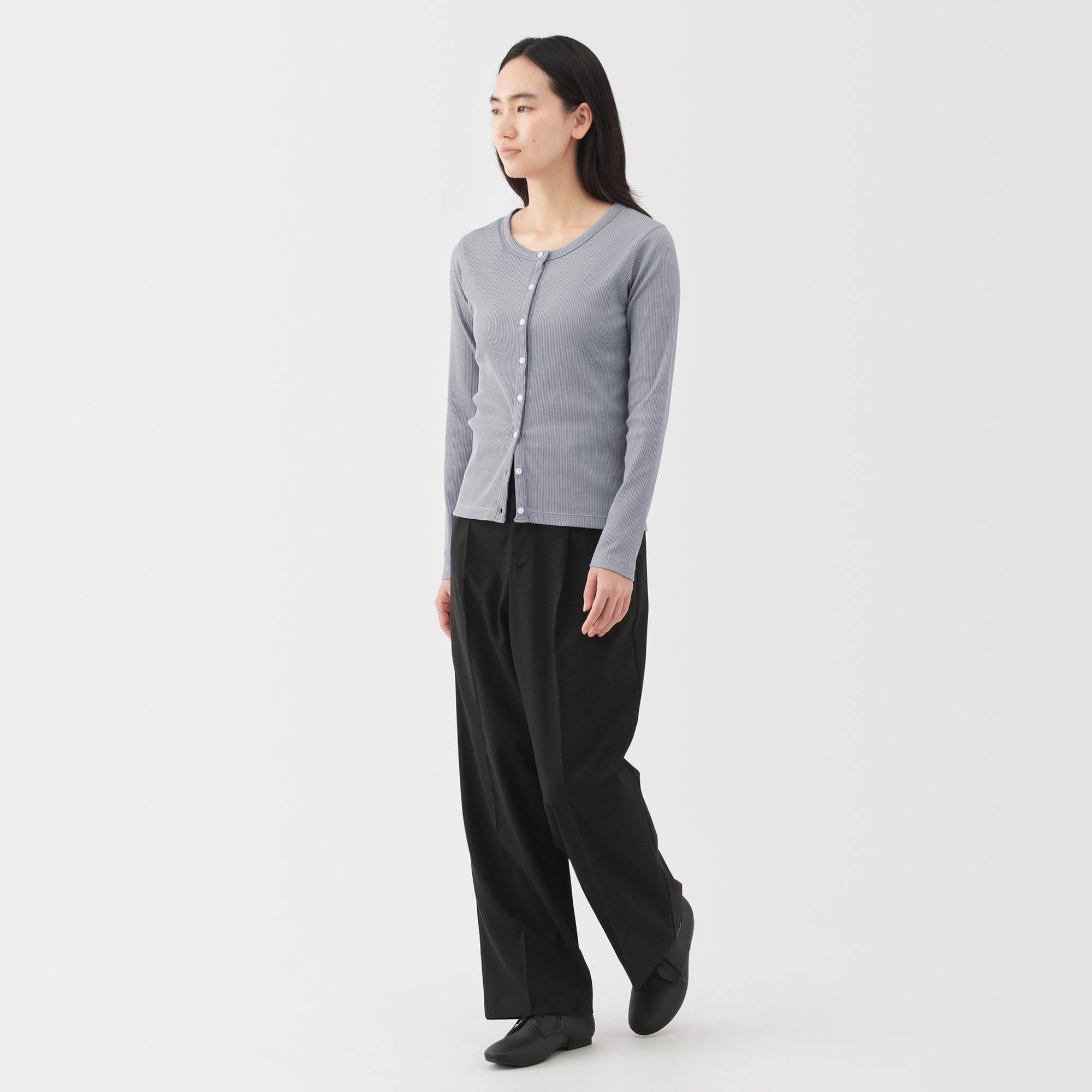 Lyocell Blend Rib Cardigan