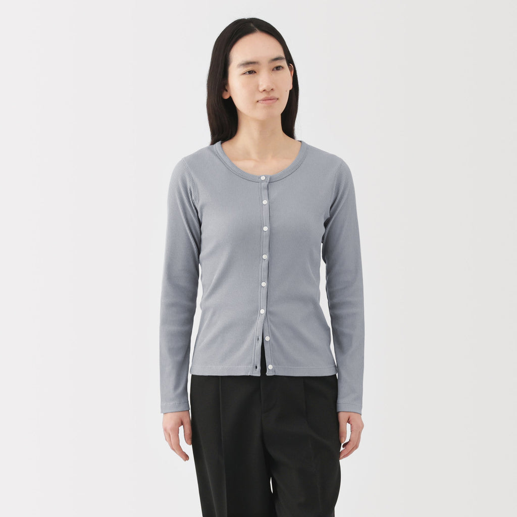 Lyocell Blend Rib Cardigan