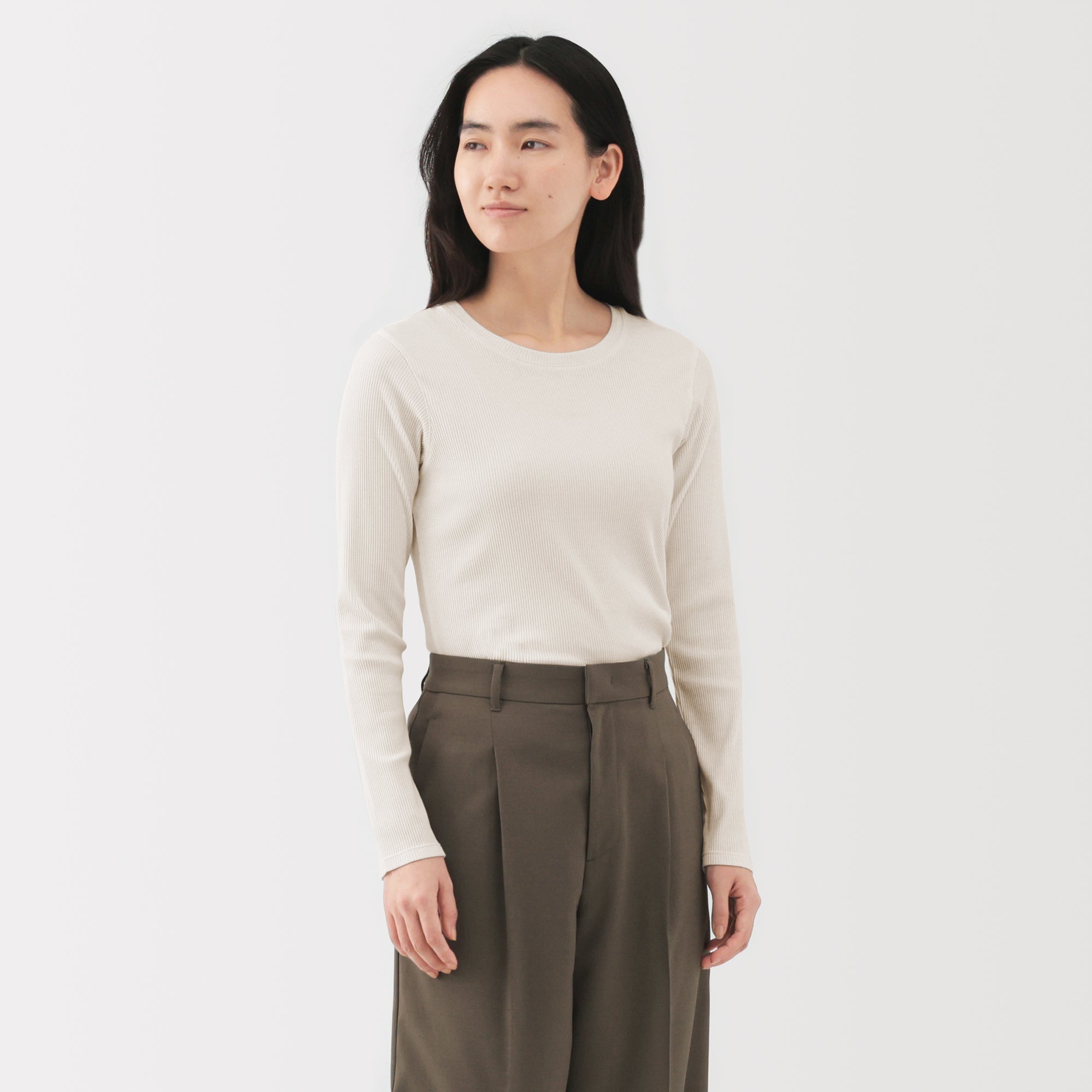 Lyocell Blend Rib T-Shirt