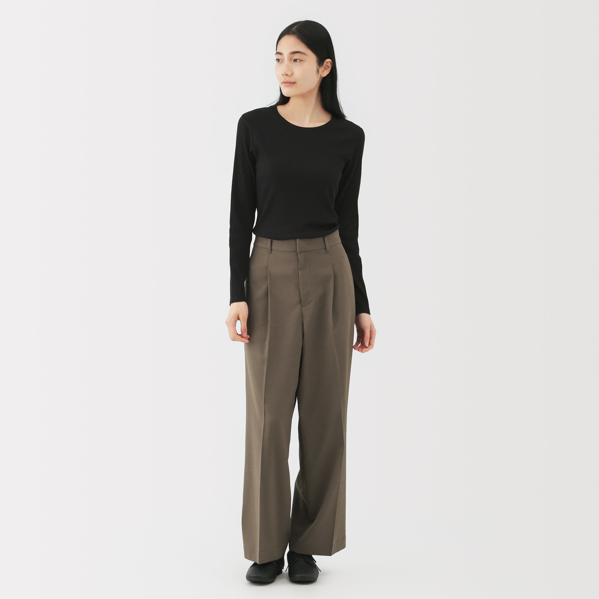 Lyocell Blend Rib T-Shirt