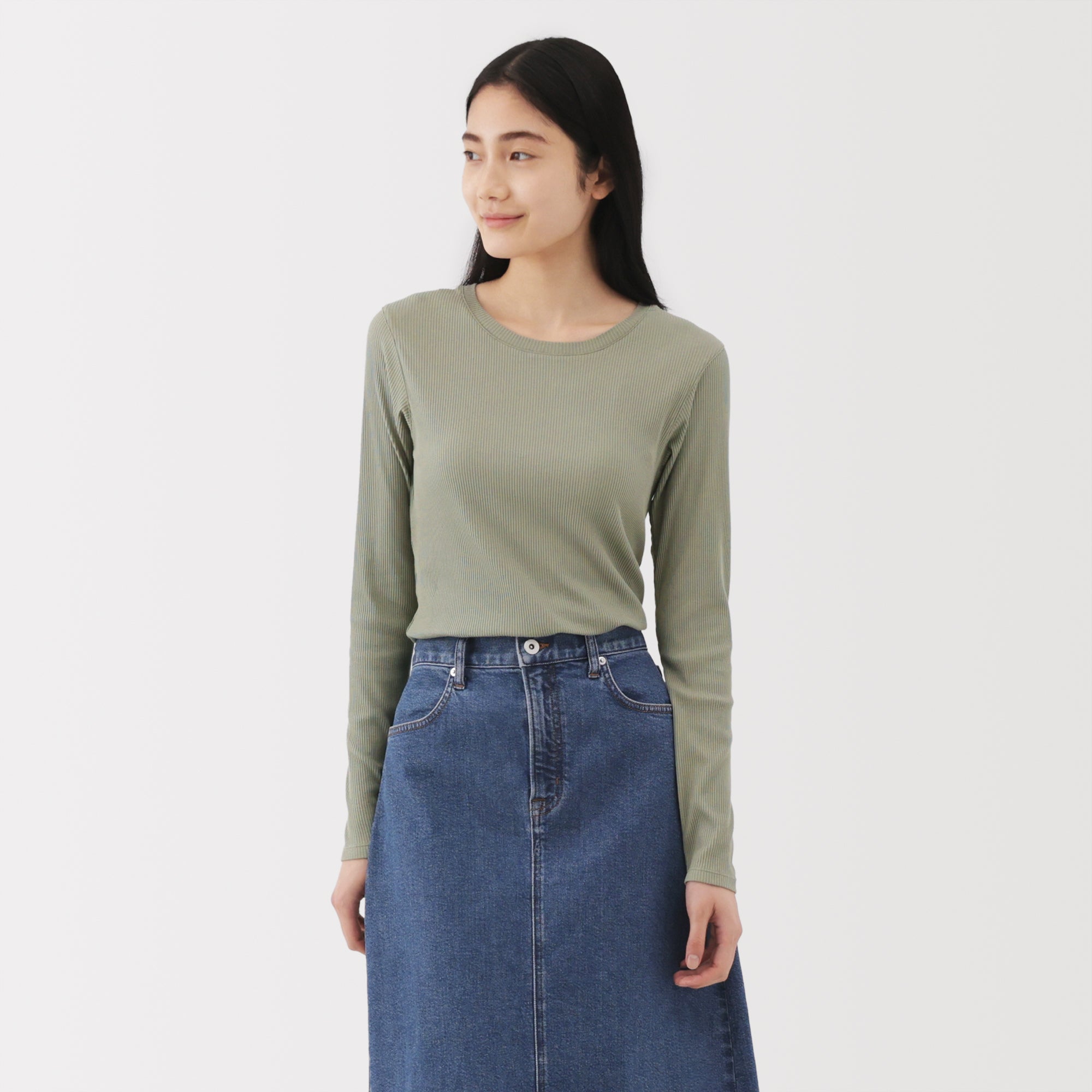 Lyocell Blend Rib T-Shirt