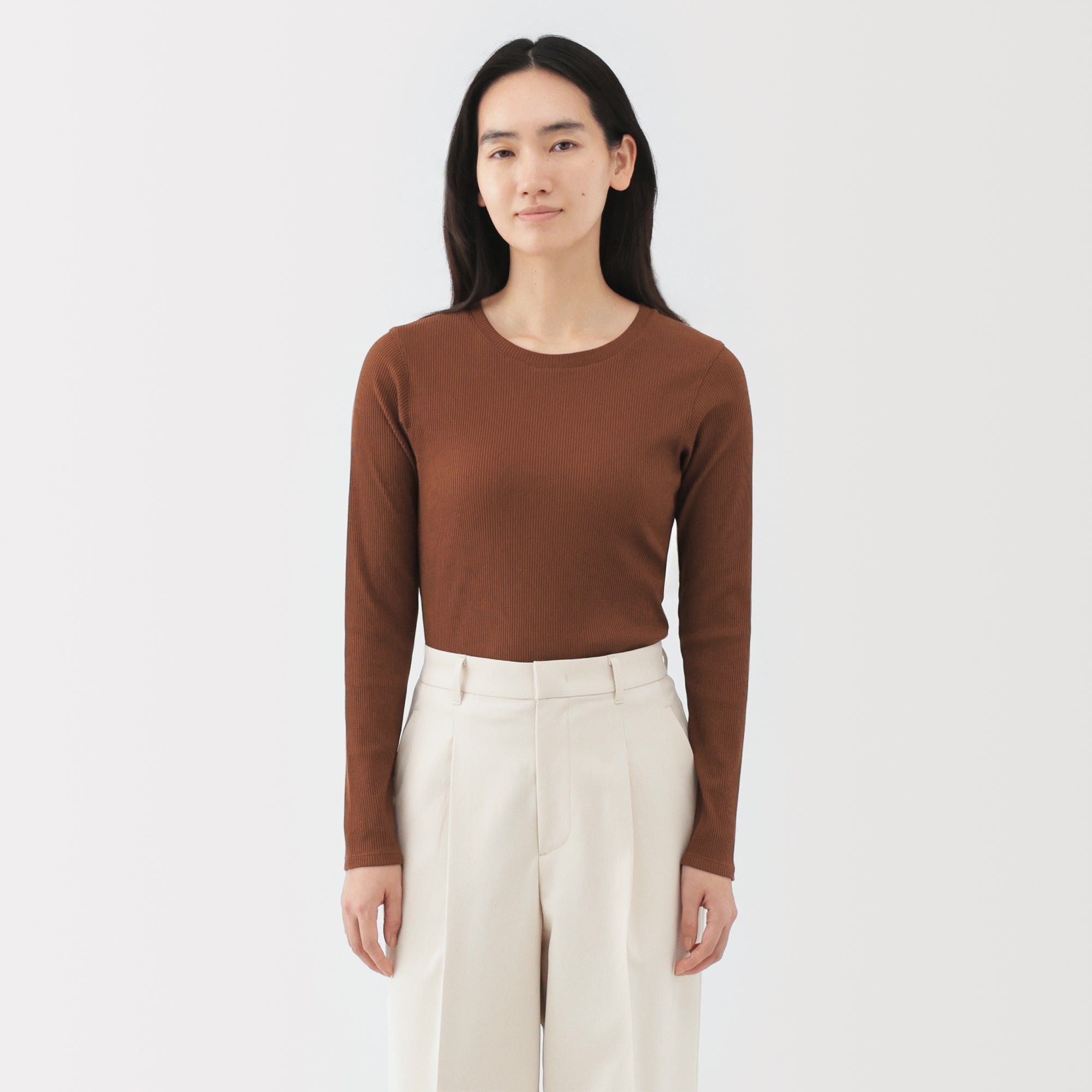 Lyocell Blend Rib T-Shirt