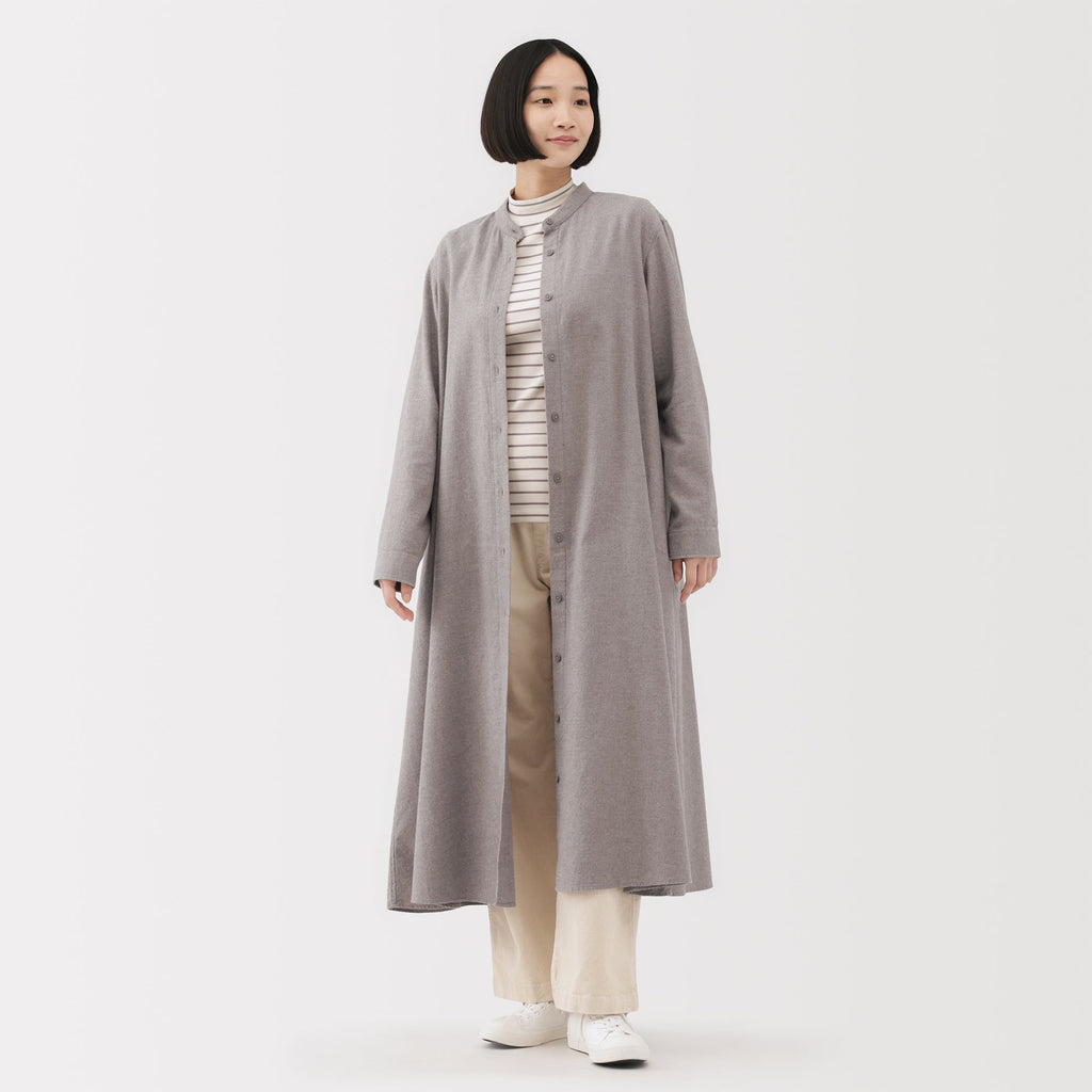 Flannel Stand Collar Dress