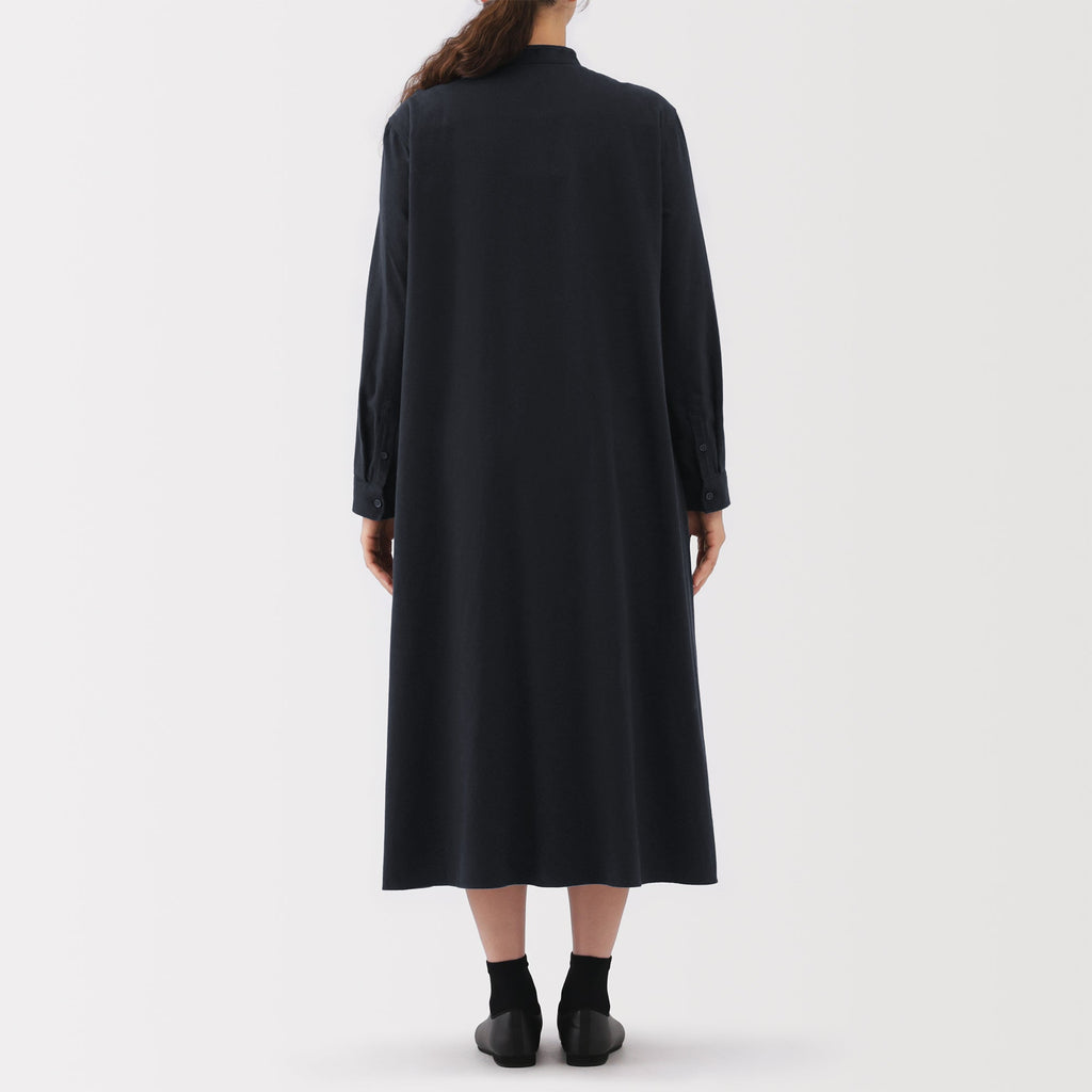Flannel Stand Collar Dress
