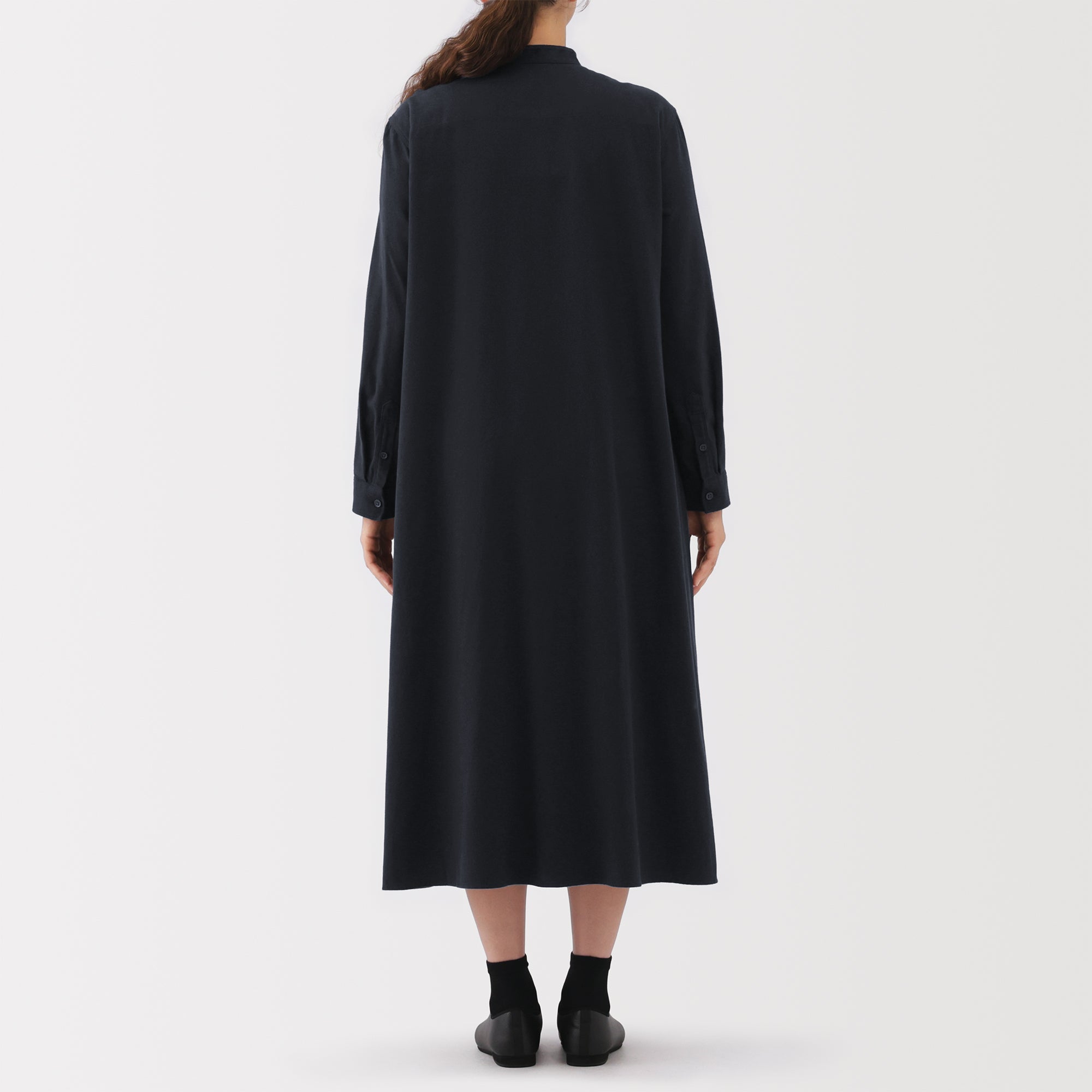 Flannel Stand Collar Dress