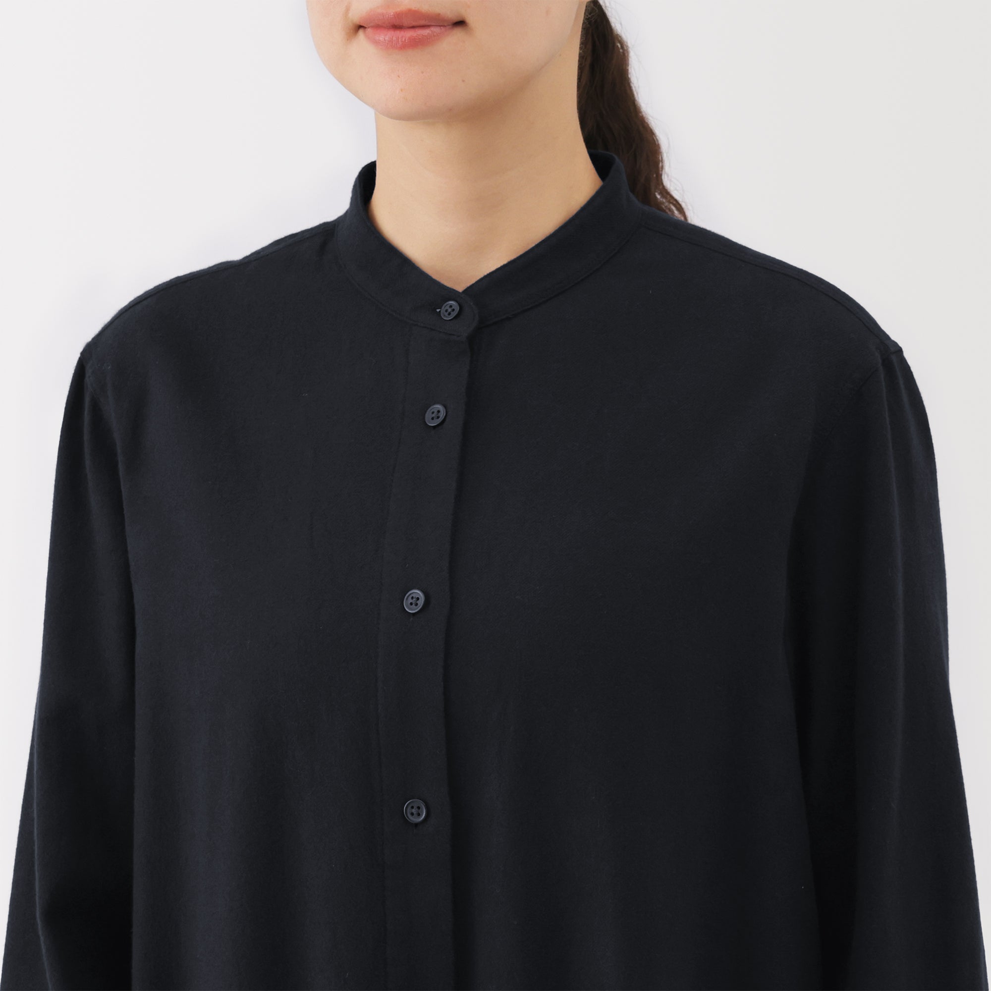 Flannel Stand Collar Dress