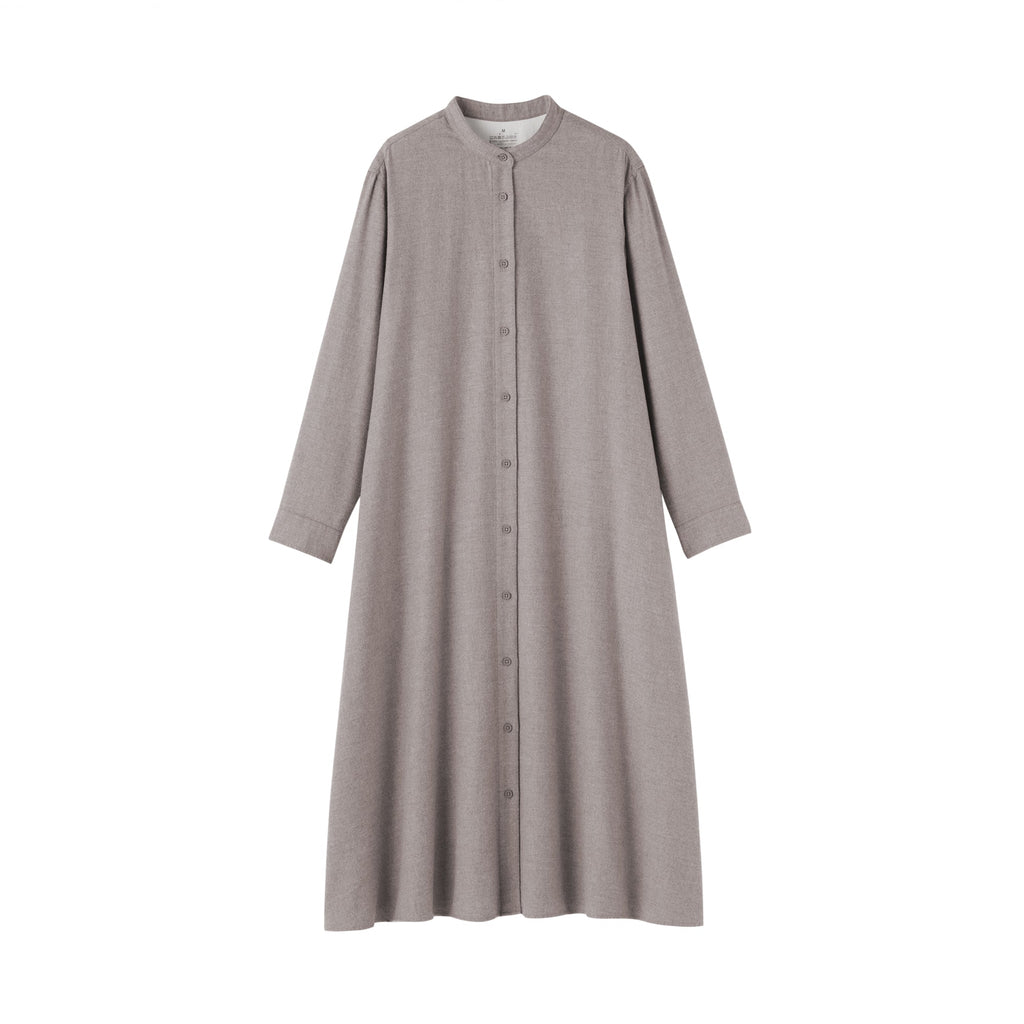 Flannel Stand Collar Dress