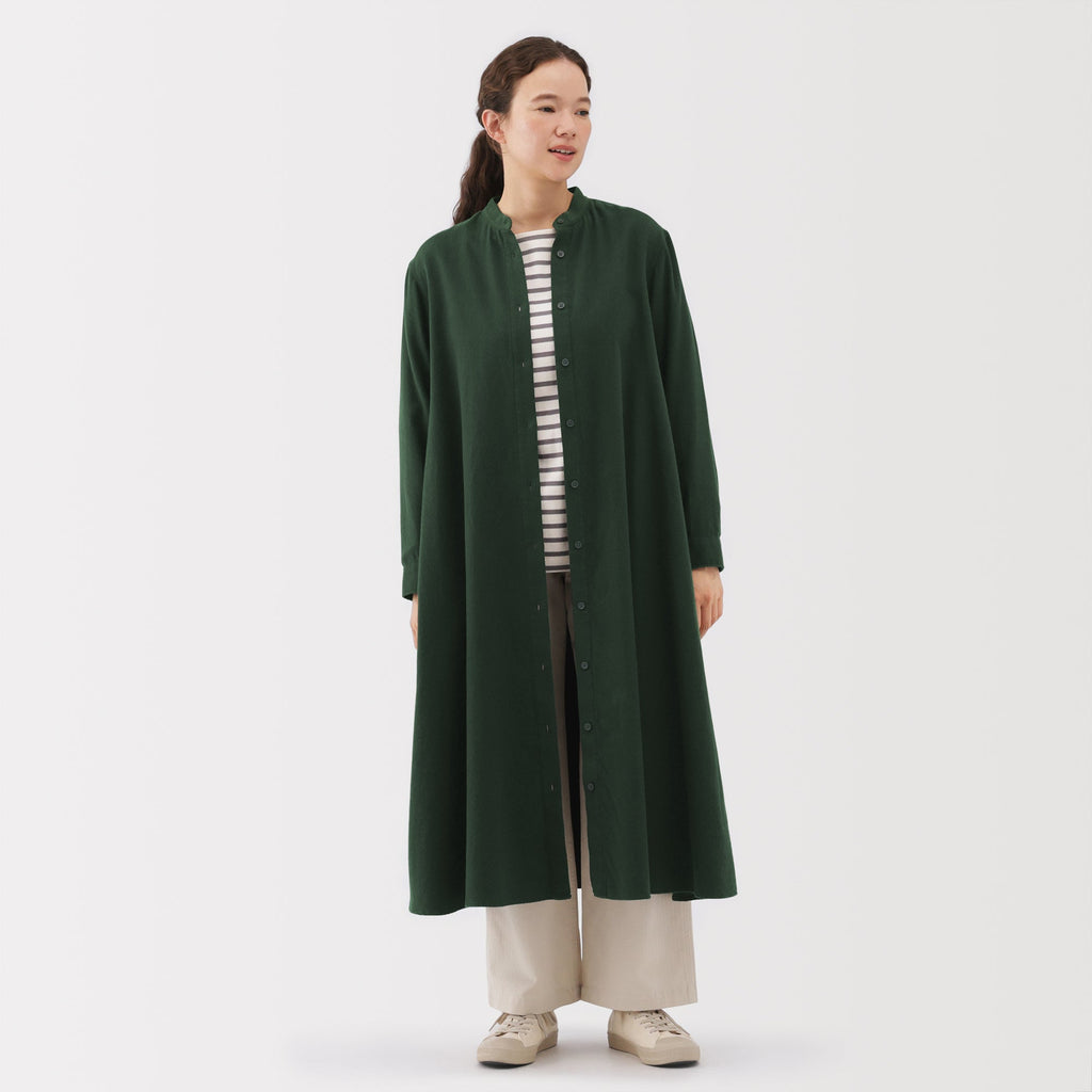 Flannel Stand Collar Dress