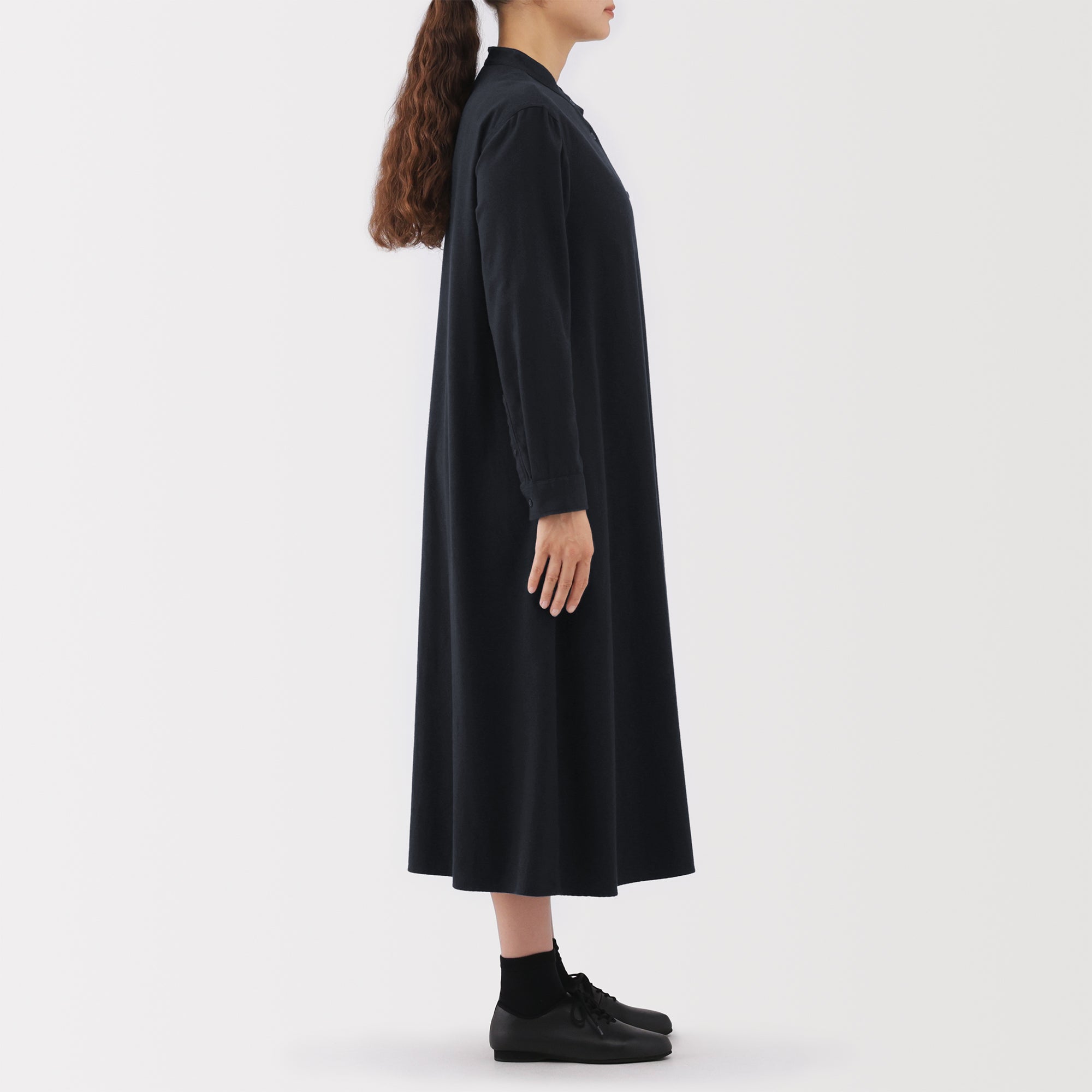 Flannel Stand Collar Dress