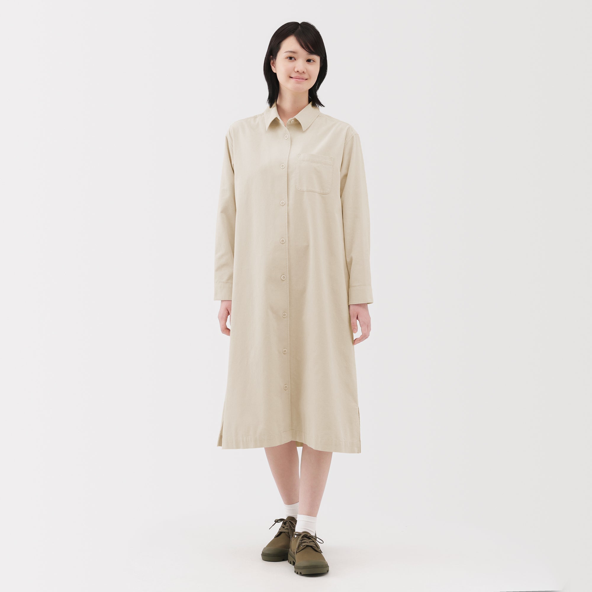 Kapok Blend Corduroy Dress