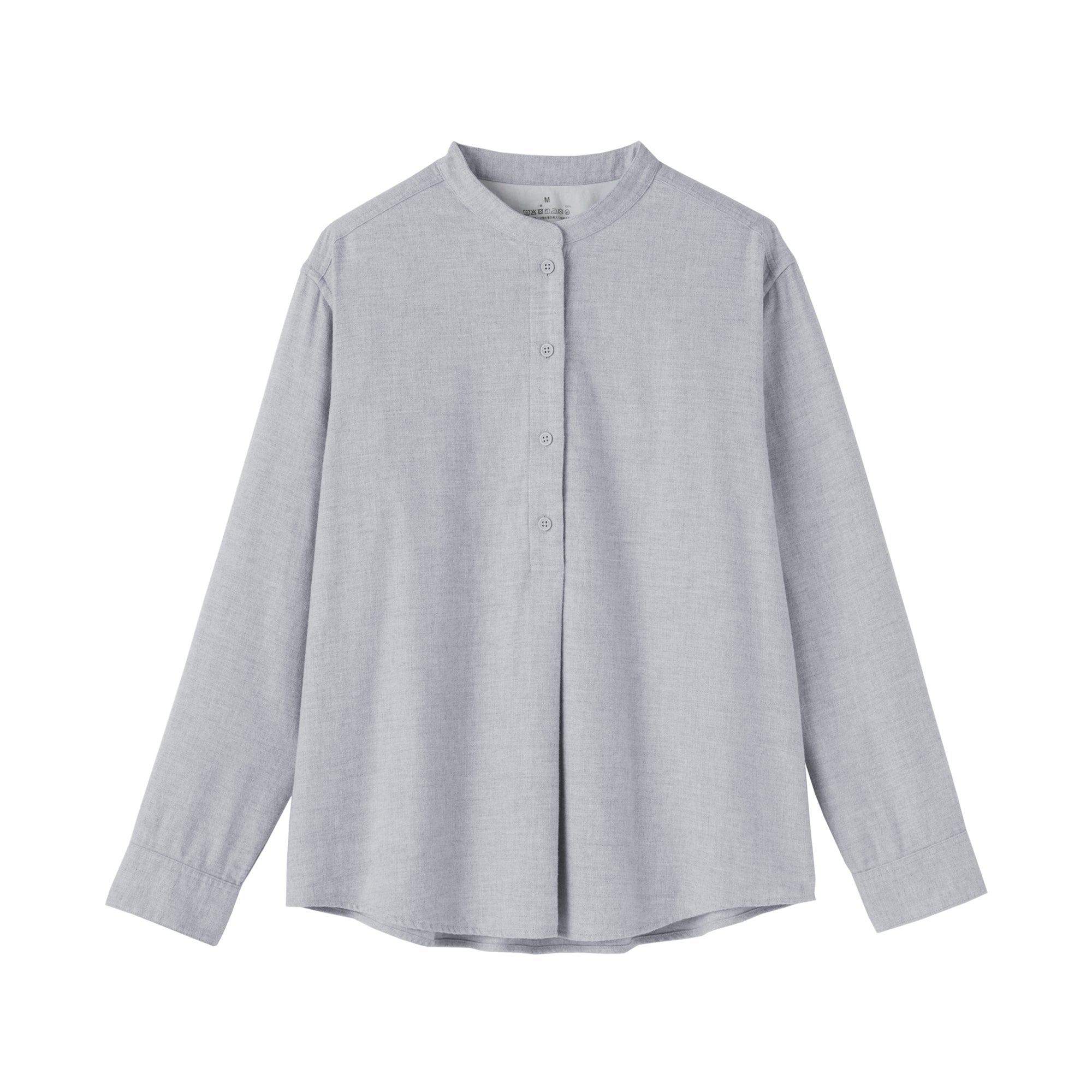 Flannel Stand Collar Blouse