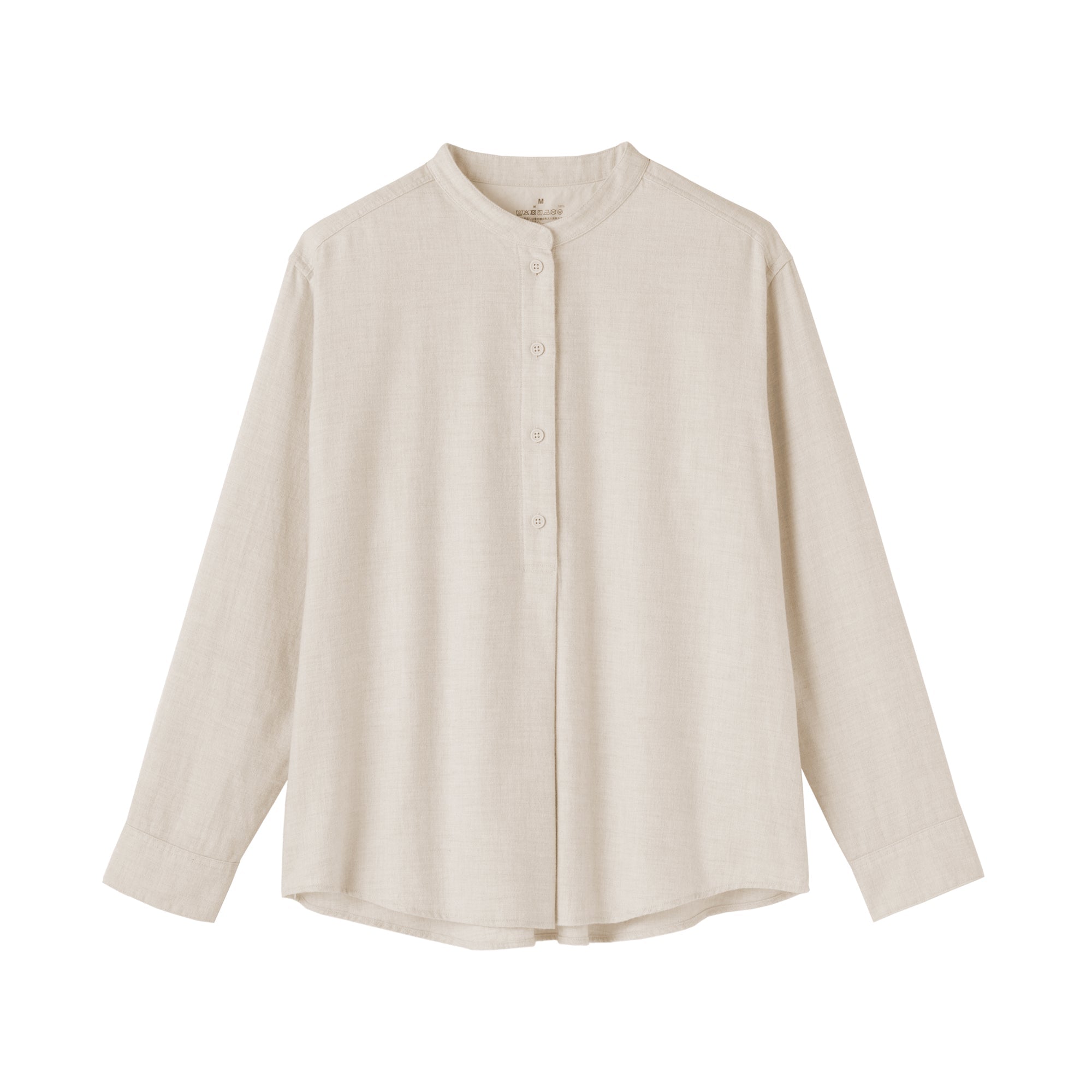 Flannel Stand Collar Blouse