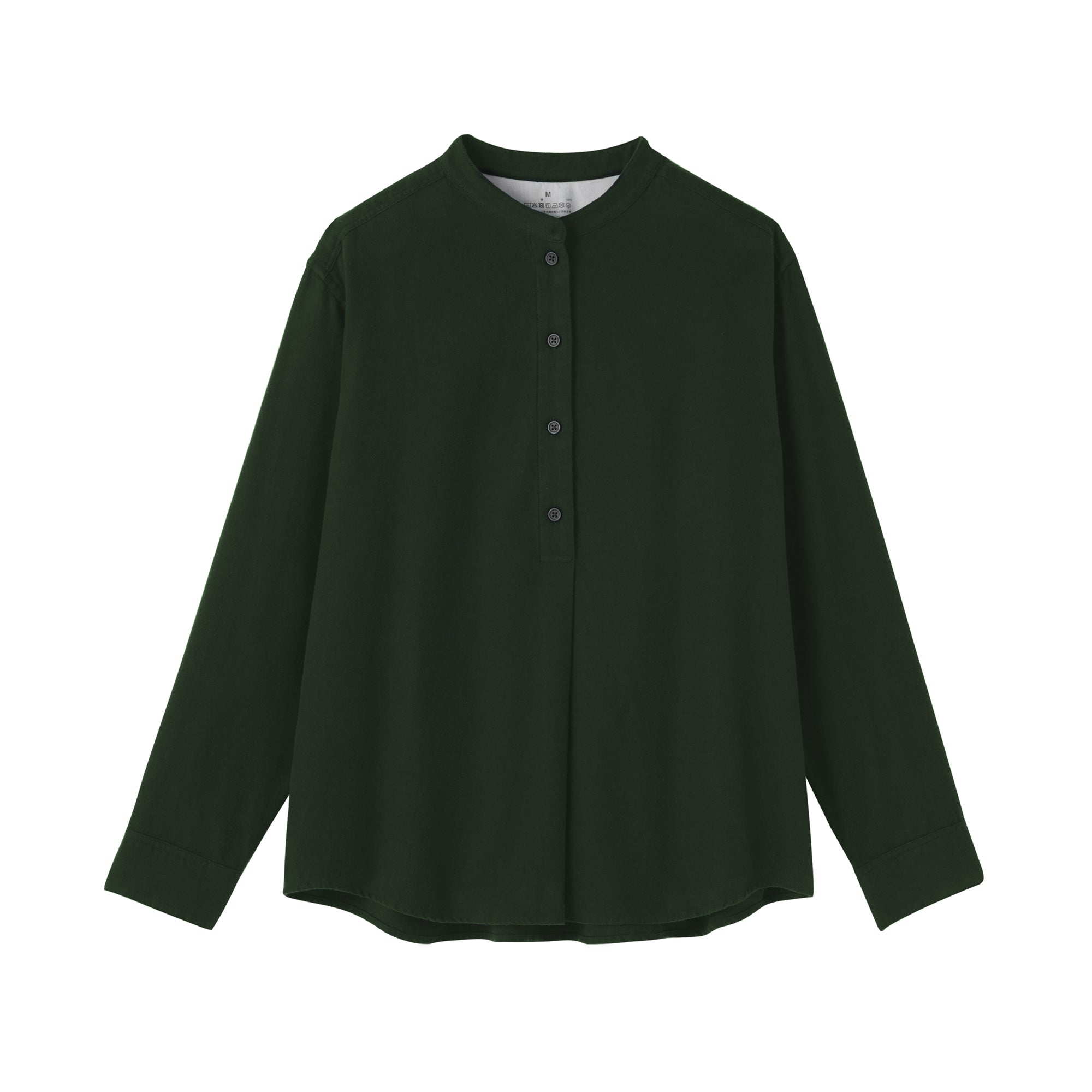 Flannel Stand Collar Blouse