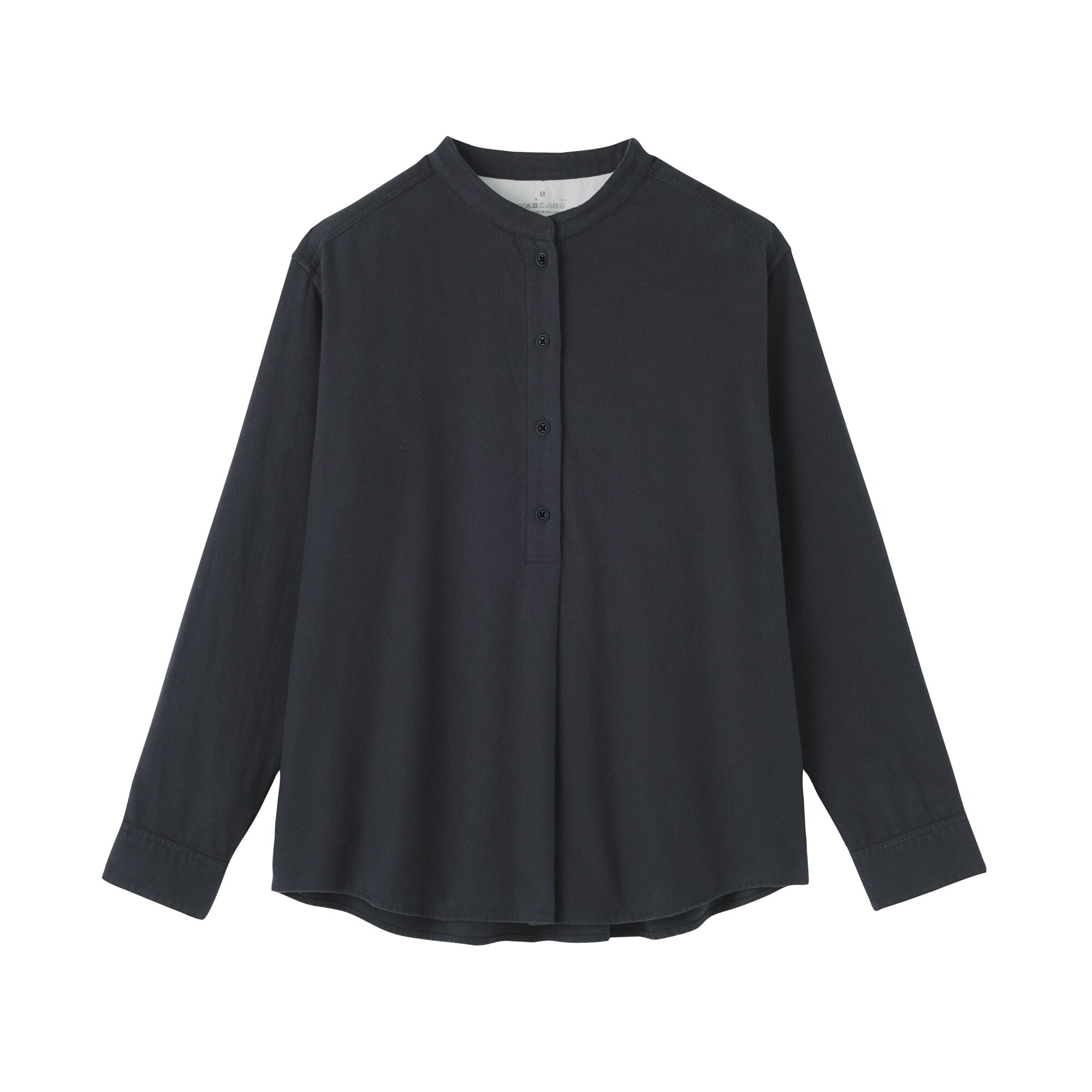 Flannel Stand Collar Blouse